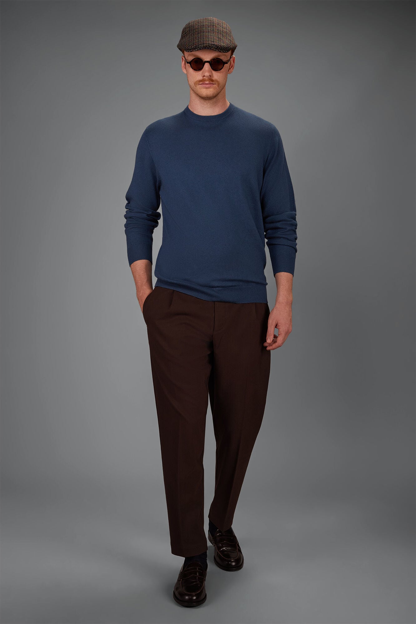 Doppelganger - Maglia uomo girocollo in misto lana e cotone regular fit