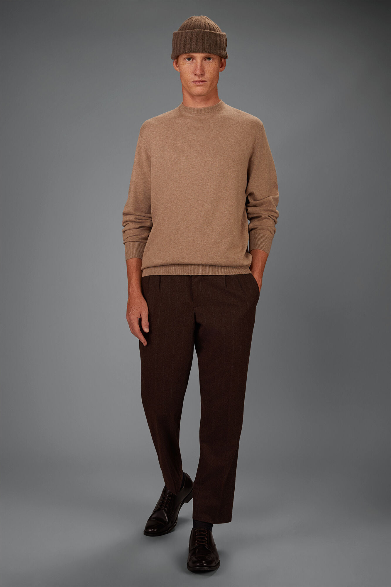 Doppelganger - Maglia uomo girocollo in misto lana e cotone regular fit