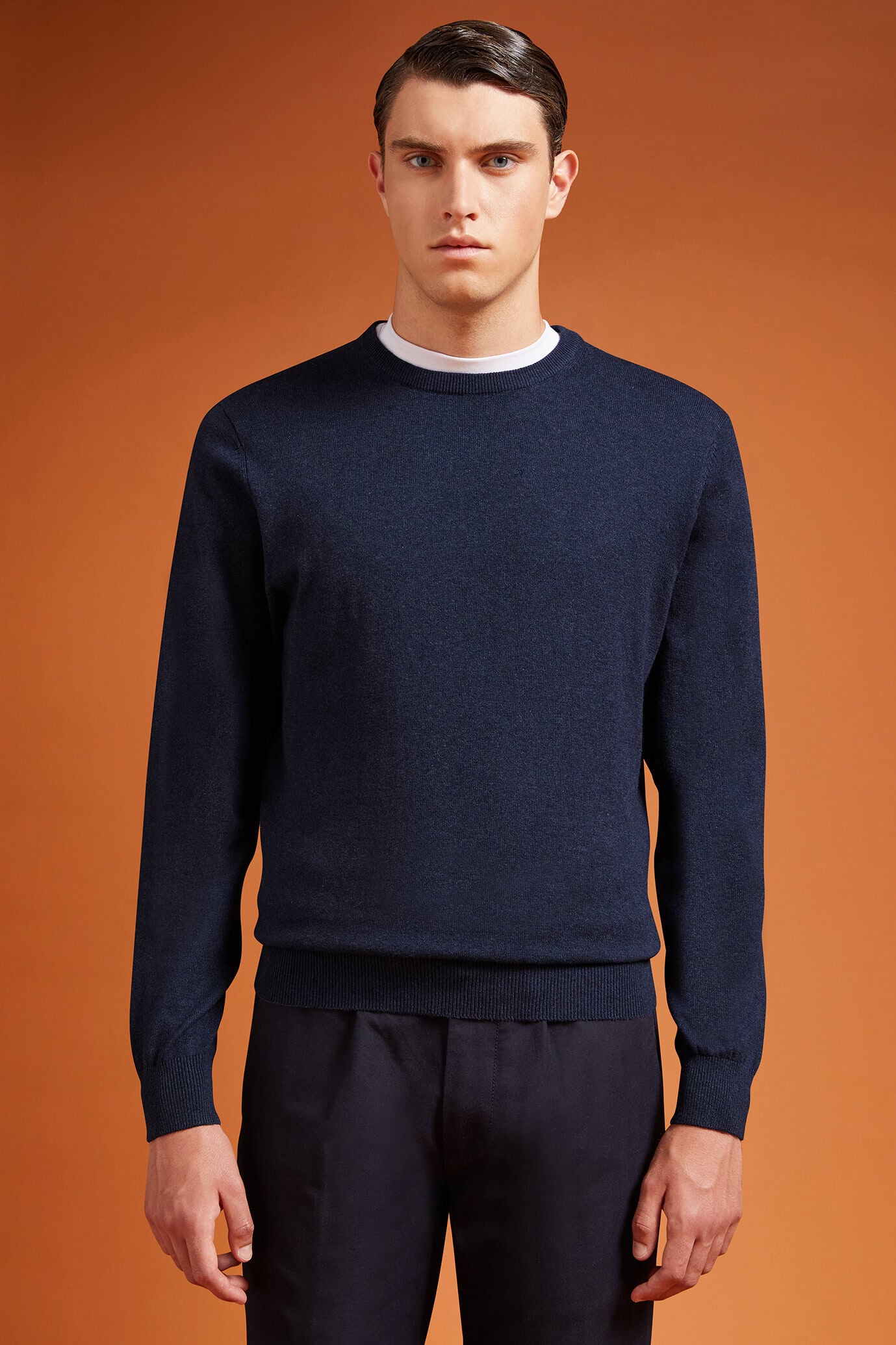 Doppelganger - Maglia uomo girocollo lana e cotone regular fit