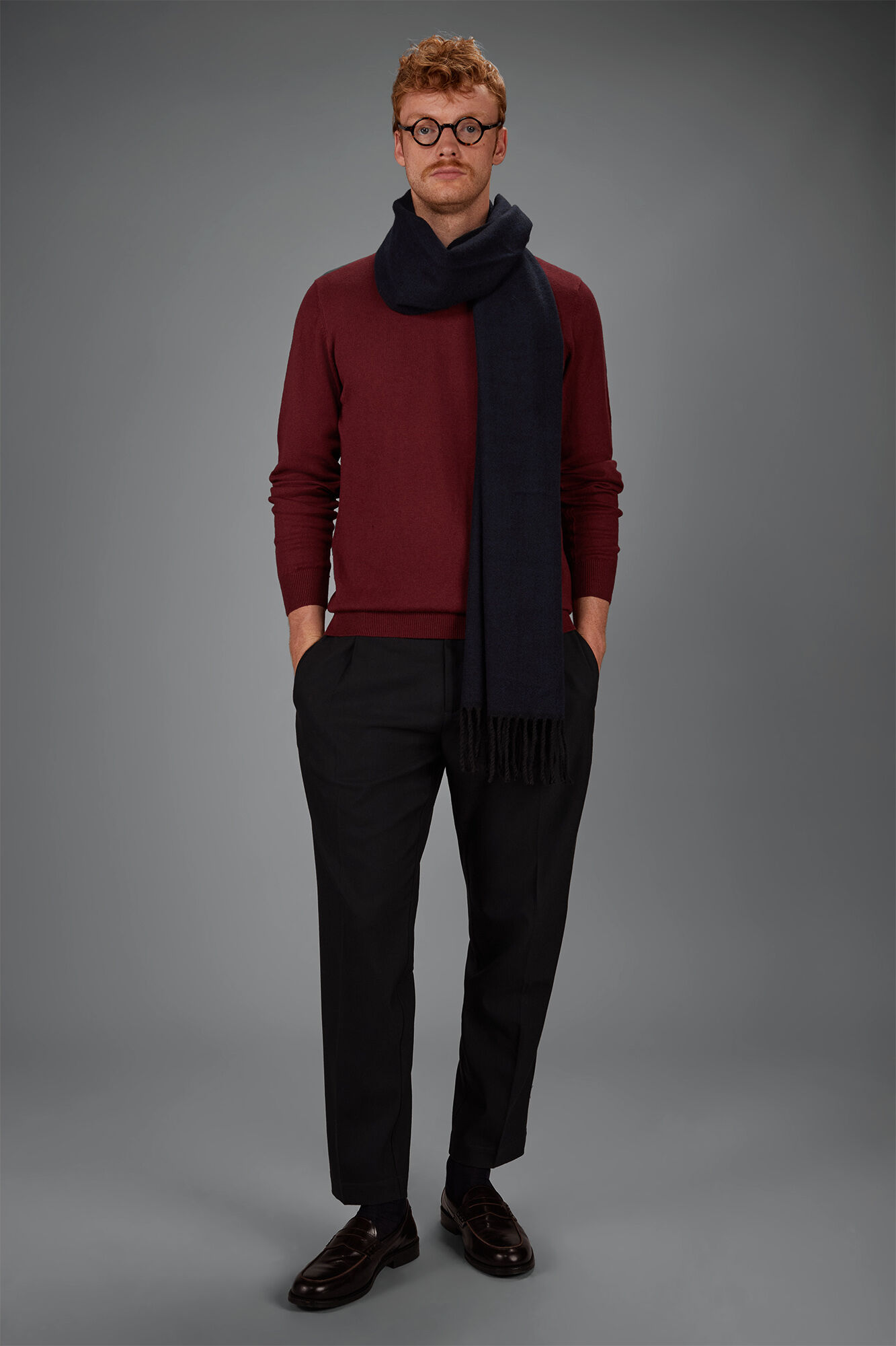Doppelganger - Maglia uomo girocollo lana e cotone regular fit
