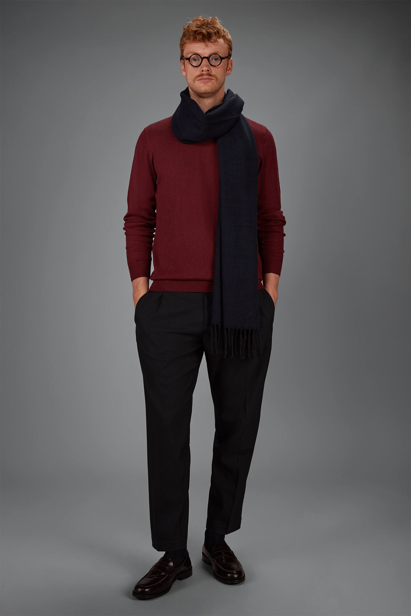 Doppelganger - Maglia uomo girocollo lana e cotone regular fit
