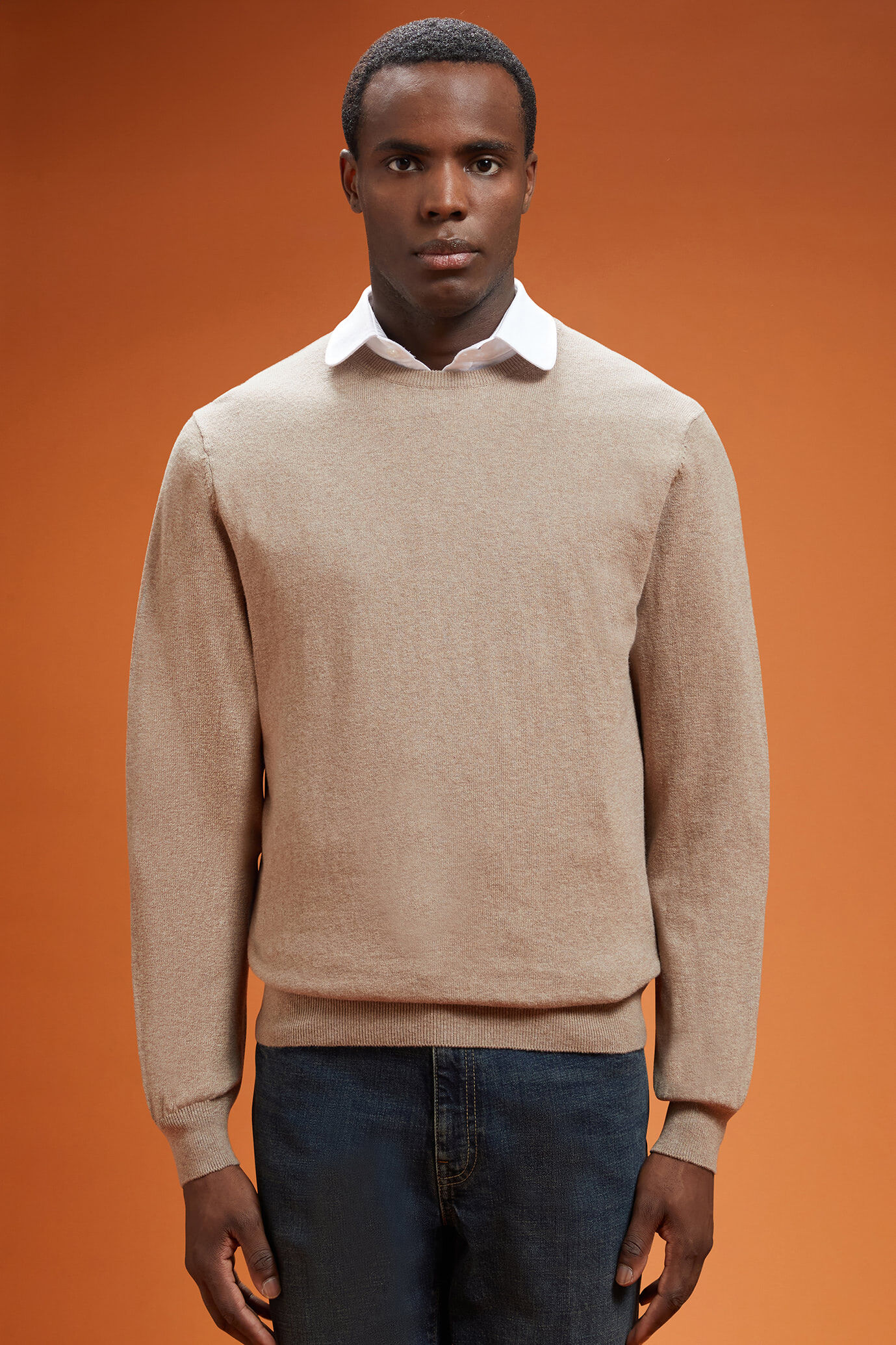 Doppelganger - Maglia uomo girocollo lana e cotone regular fit