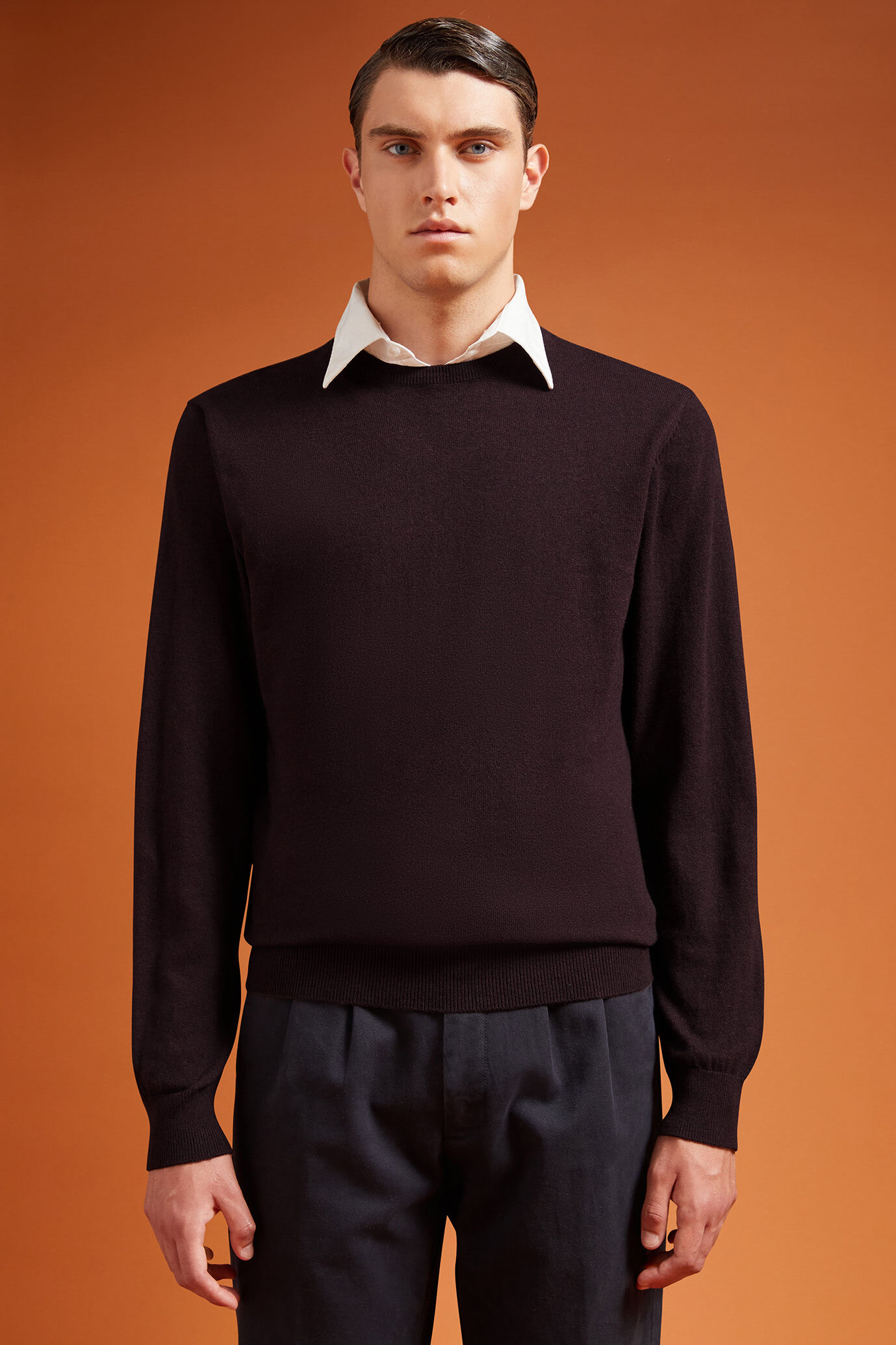 Doppelganger - Maglia uomo girocollo lana e cotone regular fit