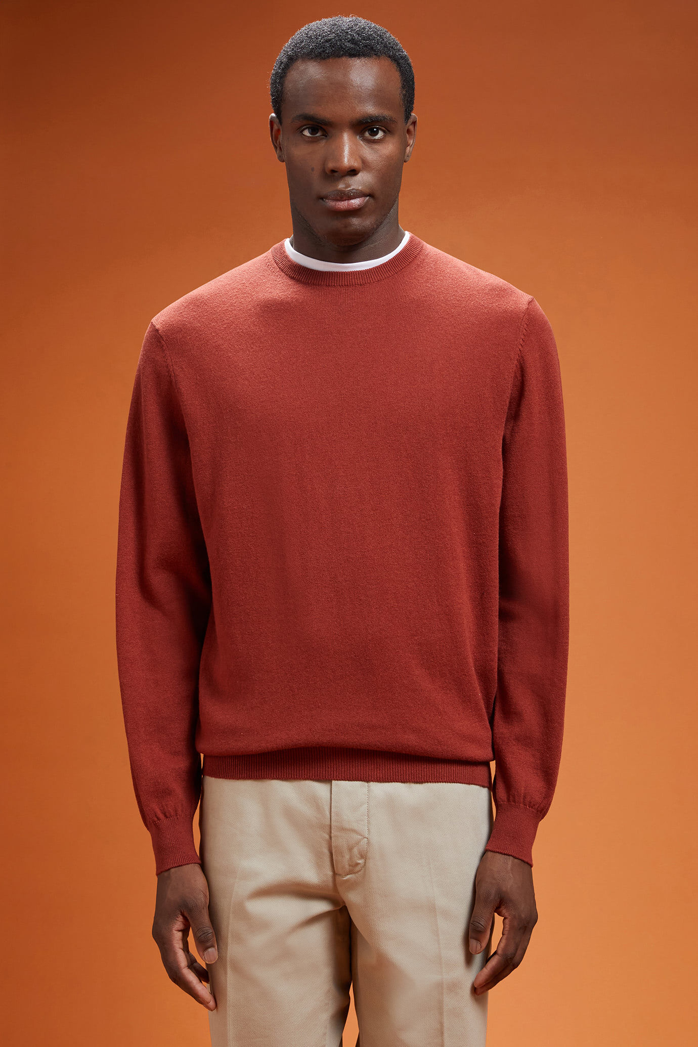 Doppelganger - Maglia uomo girocollo lana e cotone regular fit
