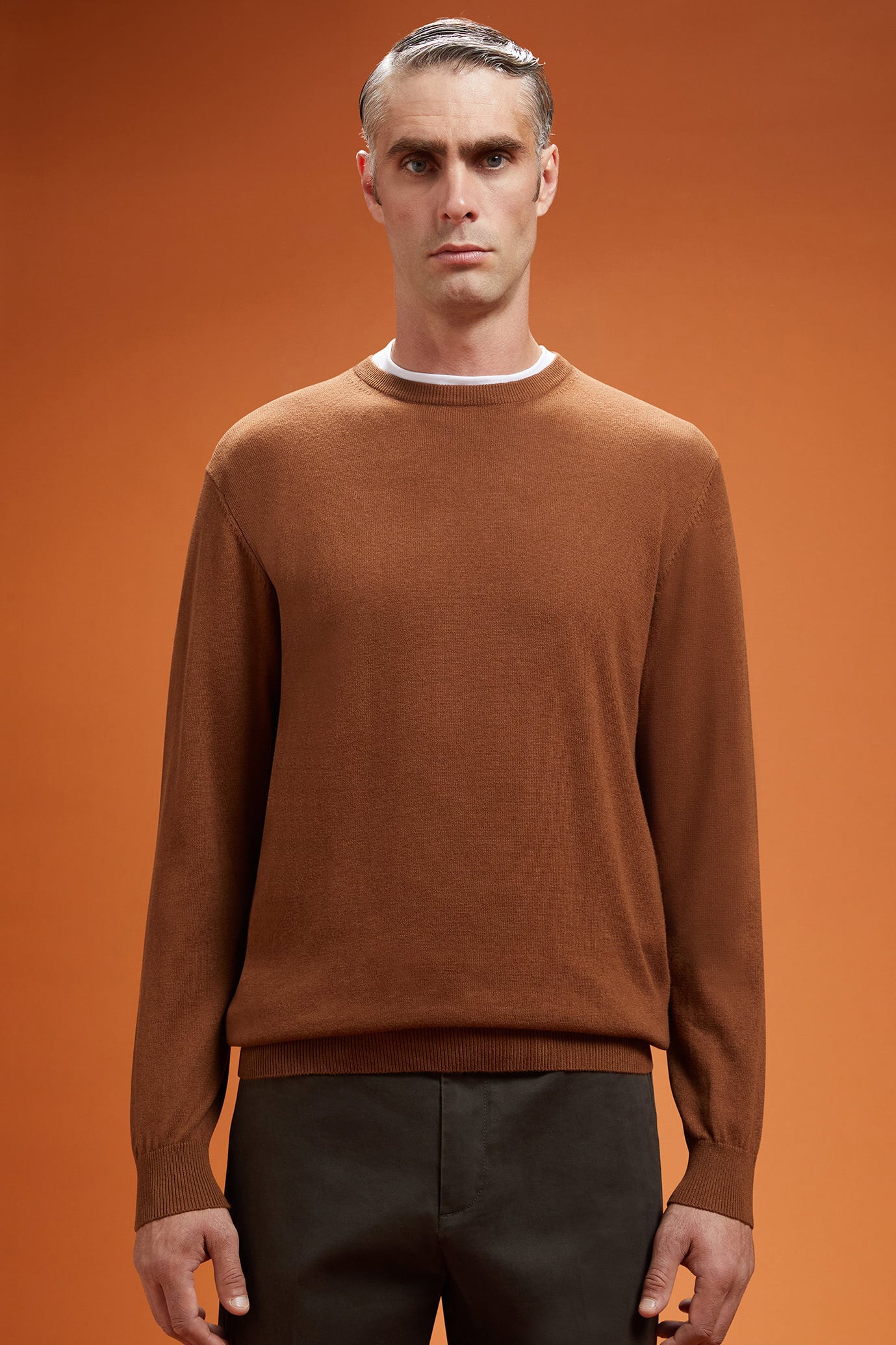 Doppelganger - Maglia uomo girocollo lana e cotone regular fit