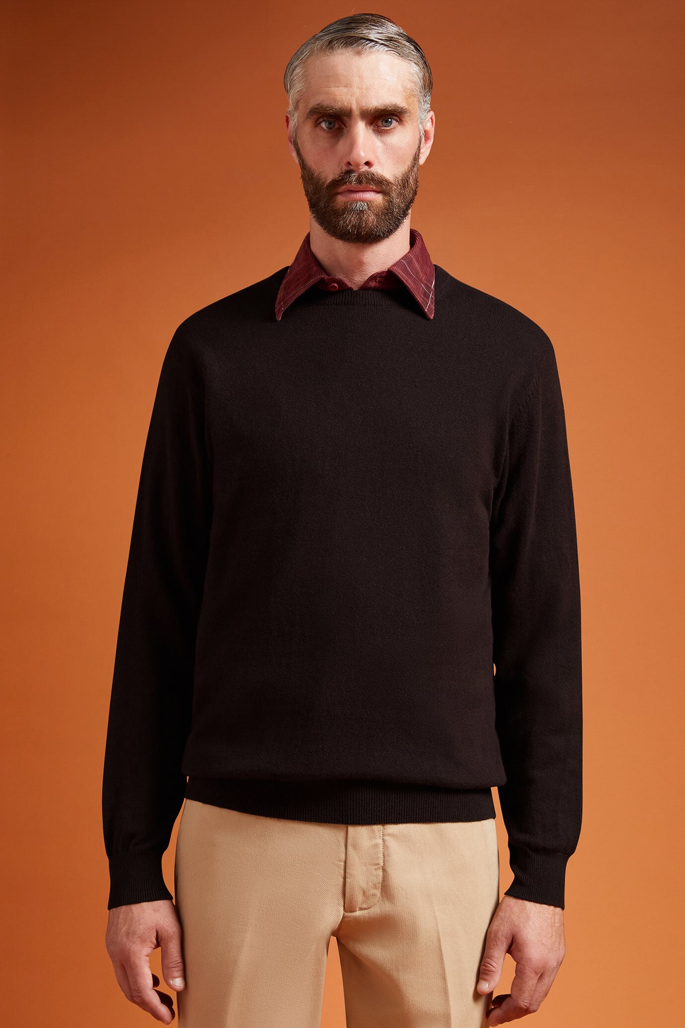 Doppelganger - Maglia uomo girocollo lana e cotone regular fit