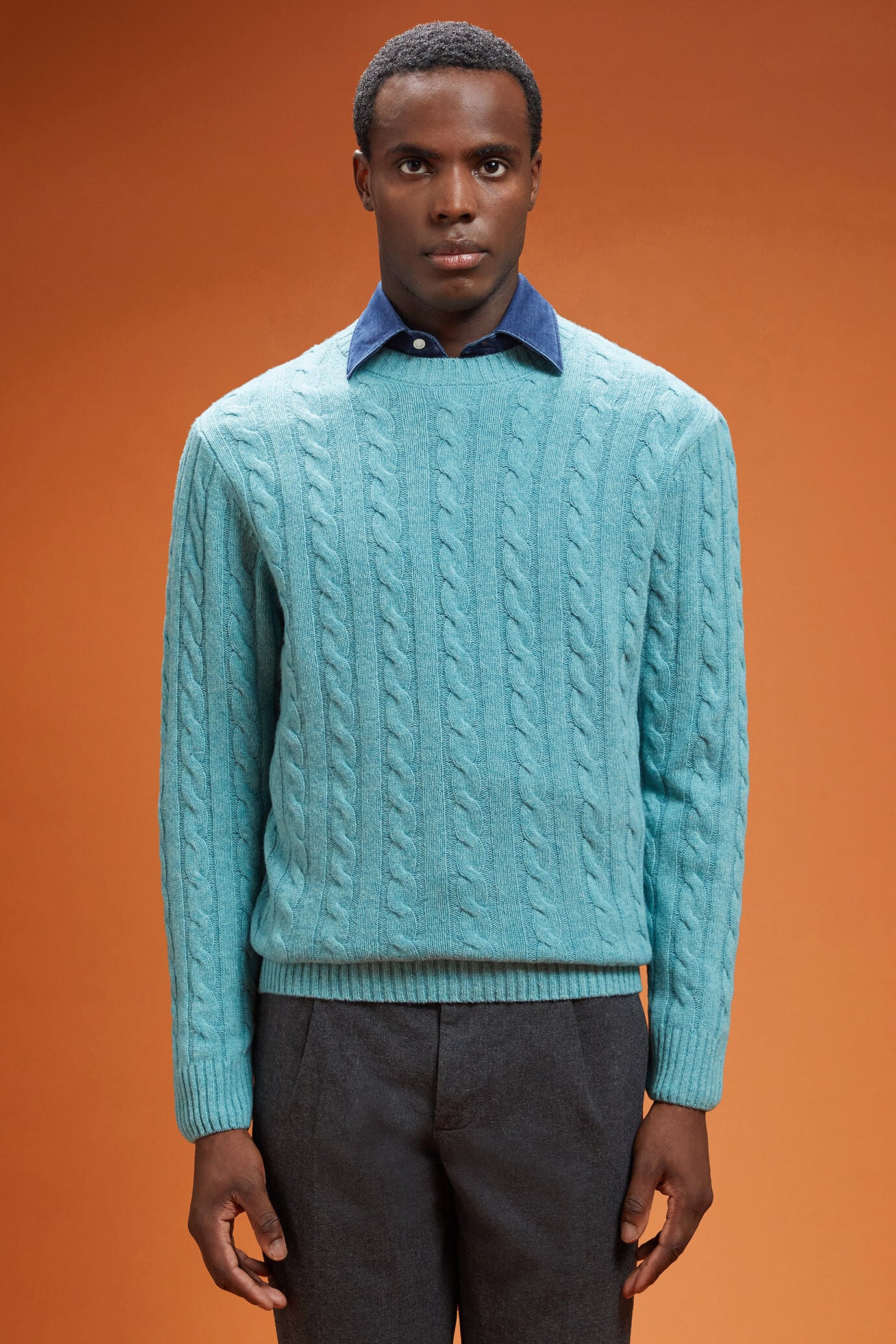 Doppelganger - Maglia uomo girocollo misto lana lambswool regular fit
