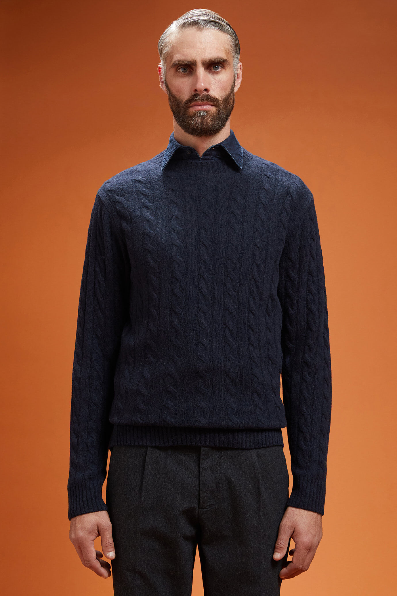 Doppelganger - Maglia uomo girocollo misto lana lambswool regular fit
