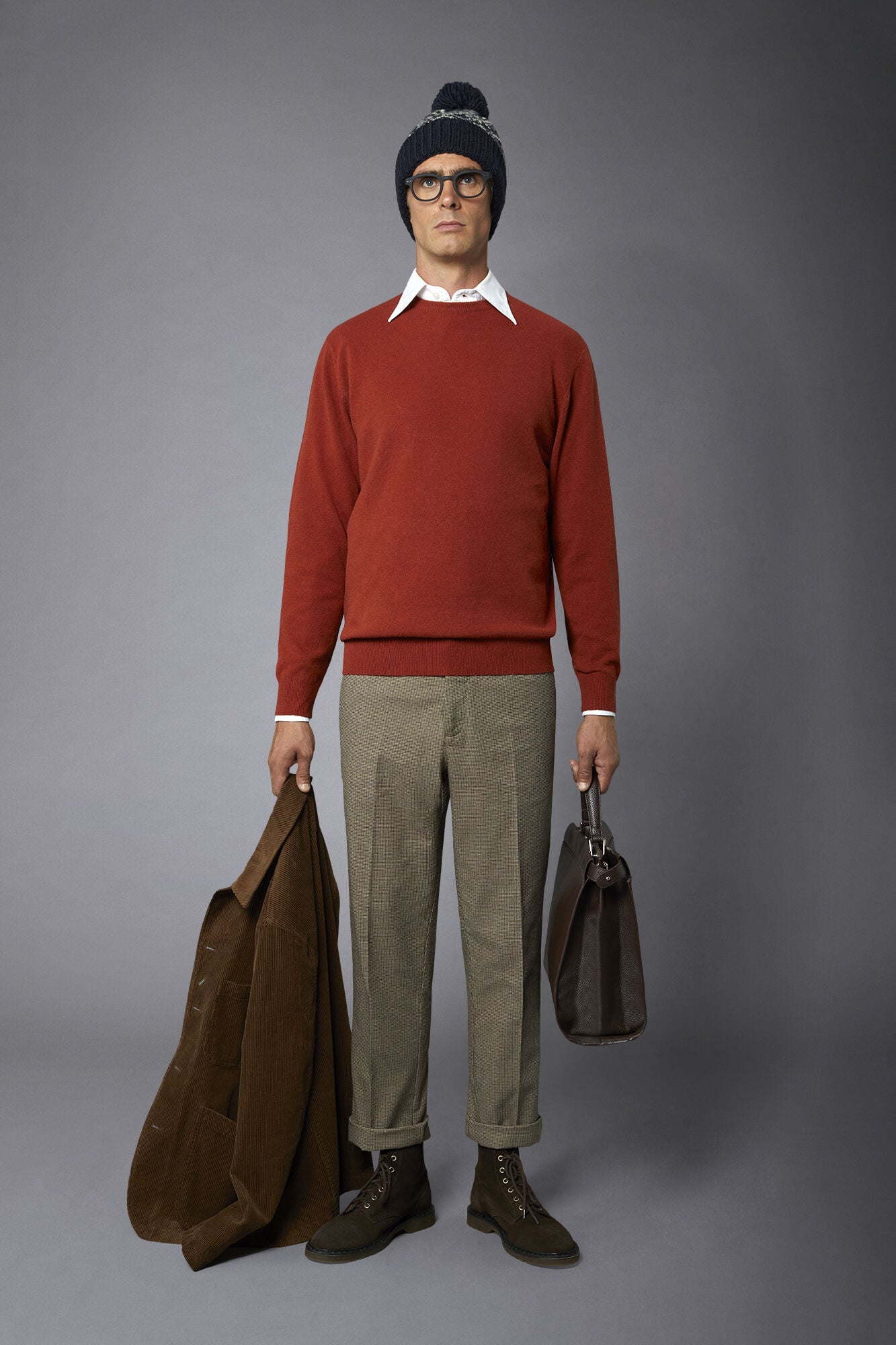 Doppelganger - Maglia uomo girocollo misto lana lambswool regular fit