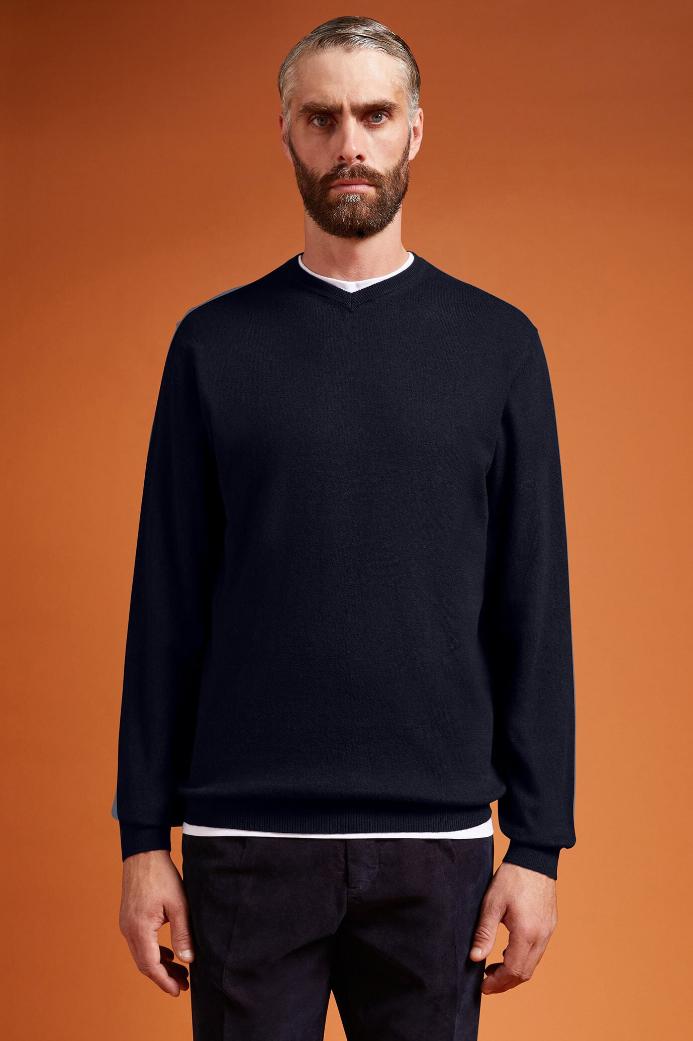Doppelganger - Maglia uomo scollo a V lana e cotone regular fit Doppelganger - Maglia uomo scollo a V lana e cotone regular fit