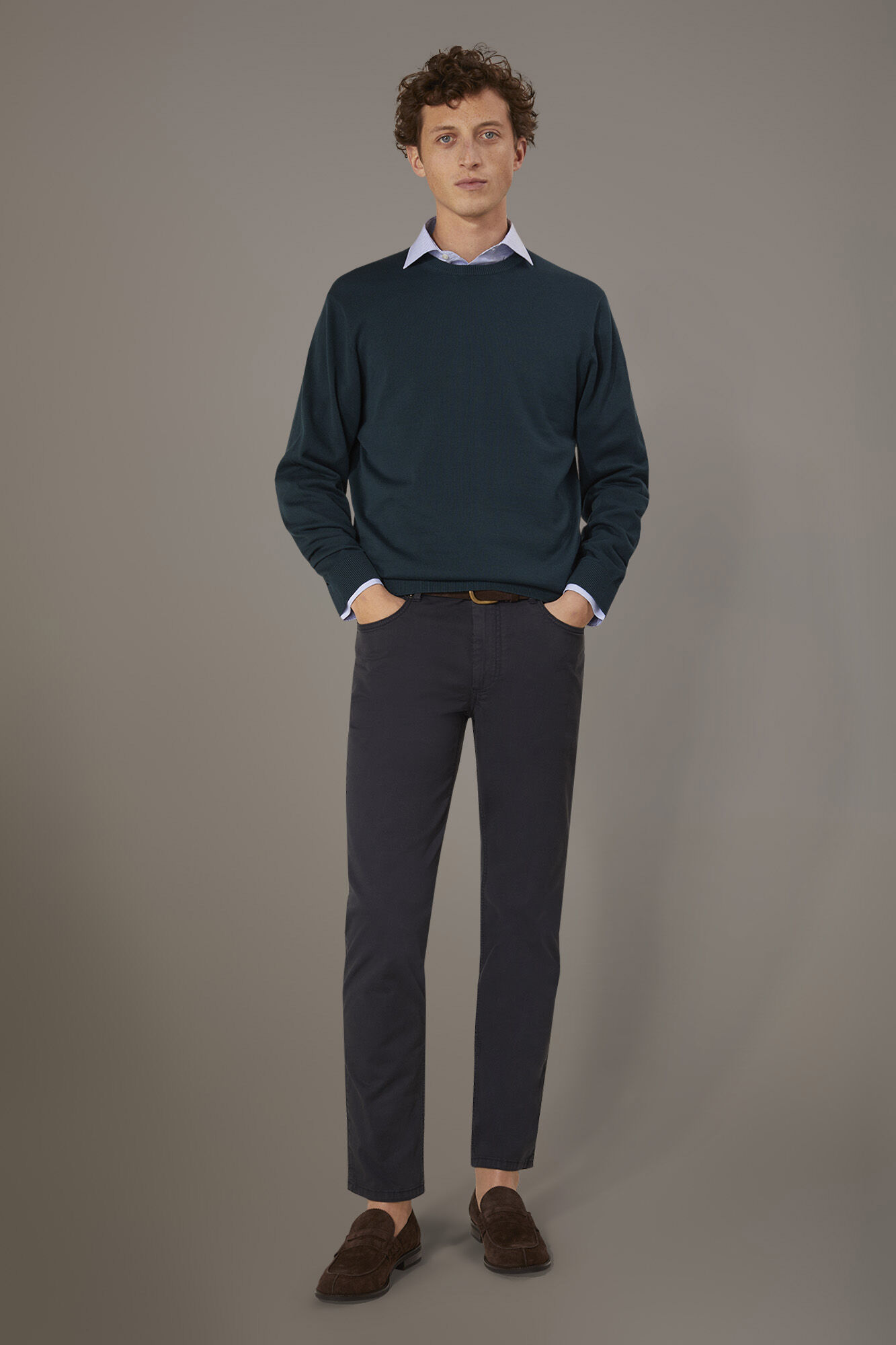 Doppelganger - Pantalone 5 tasche regular fit costruzione twill