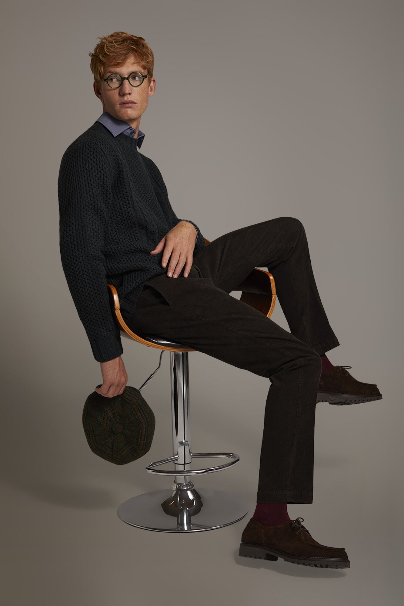 Doppelganger - Pantalone chino regular fit tessuto velluto a coste