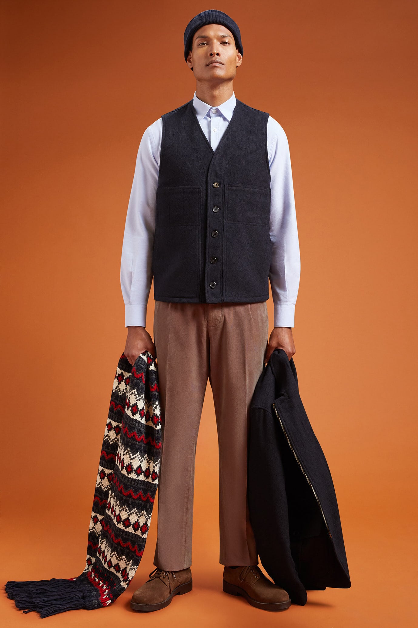 Doppelganger - Pantalone classico uomo con pinces velluto bi-color tinto capo 1000 righe regular fit