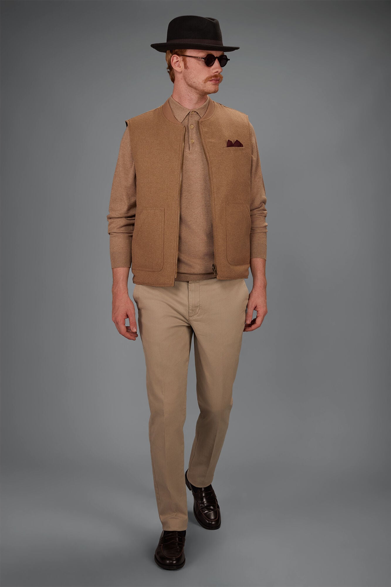 Doppelganger - Pantalone uomo chino classico costruzione twill elasticizzato regular fit