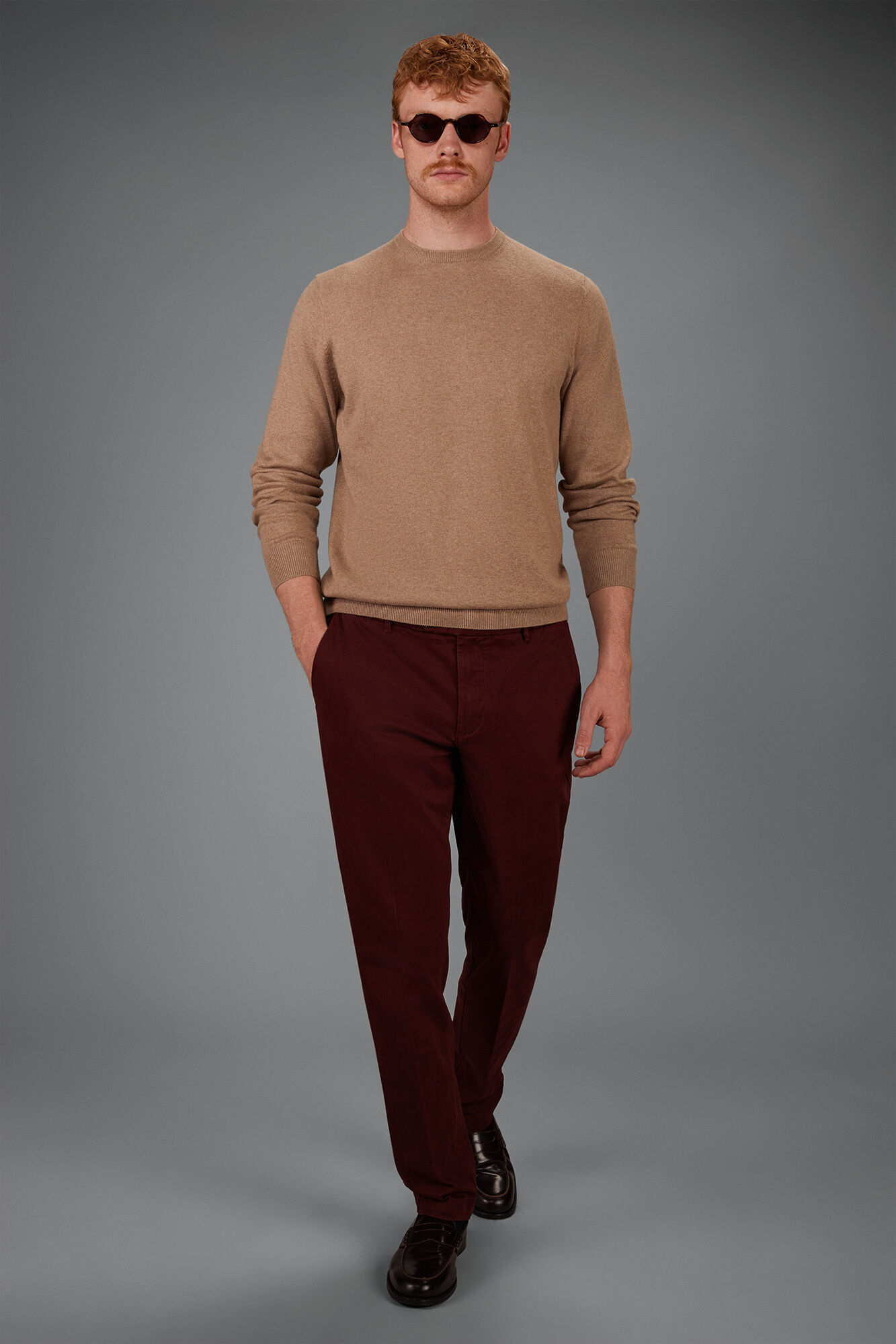 Doppelganger - Pantalone uomo chino classico costruzione twill elasticizzato regular fit