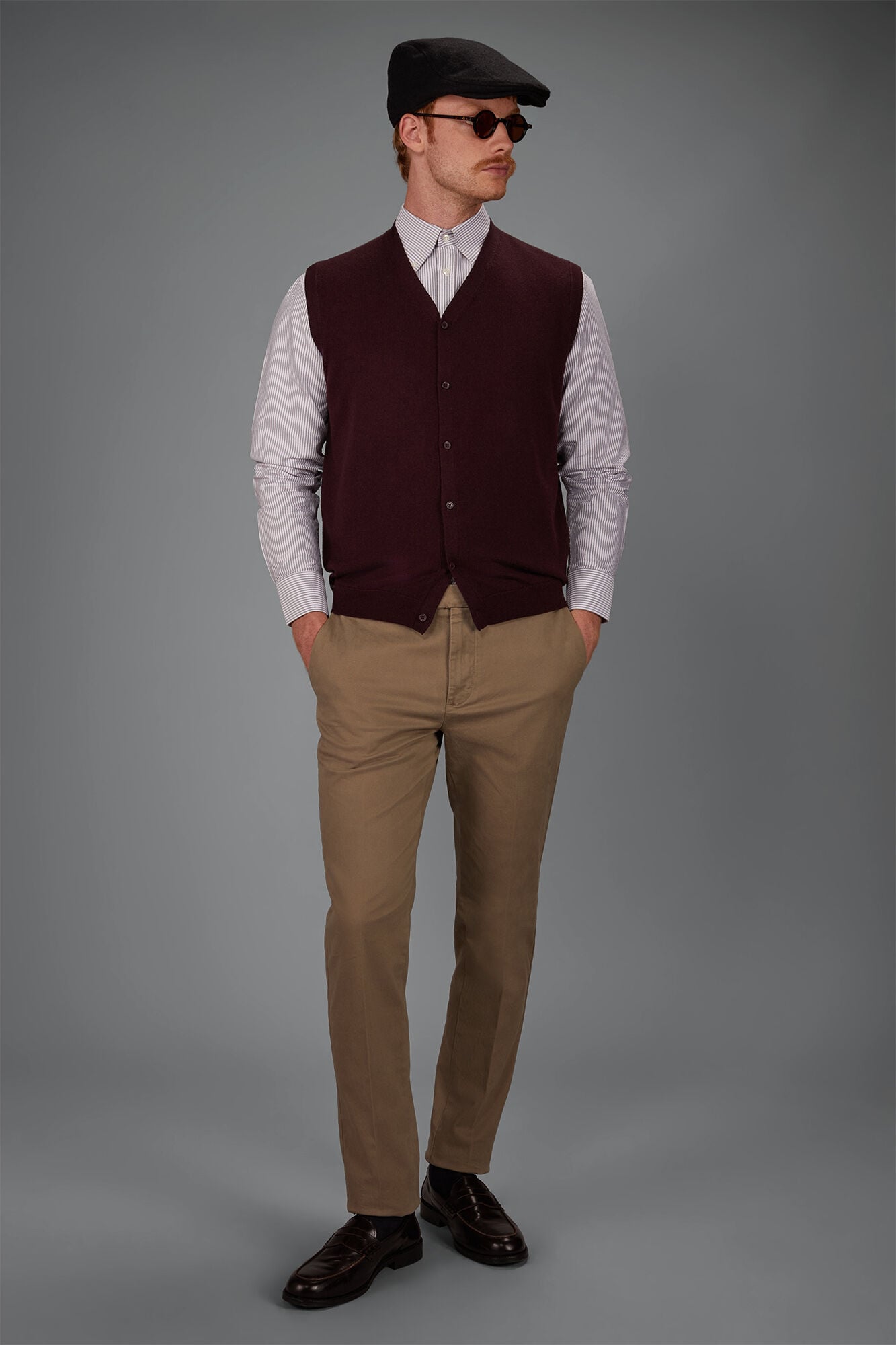 Doppelganger - Pantalone uomo chino classico costruzione twill elasticizzato regular fit
