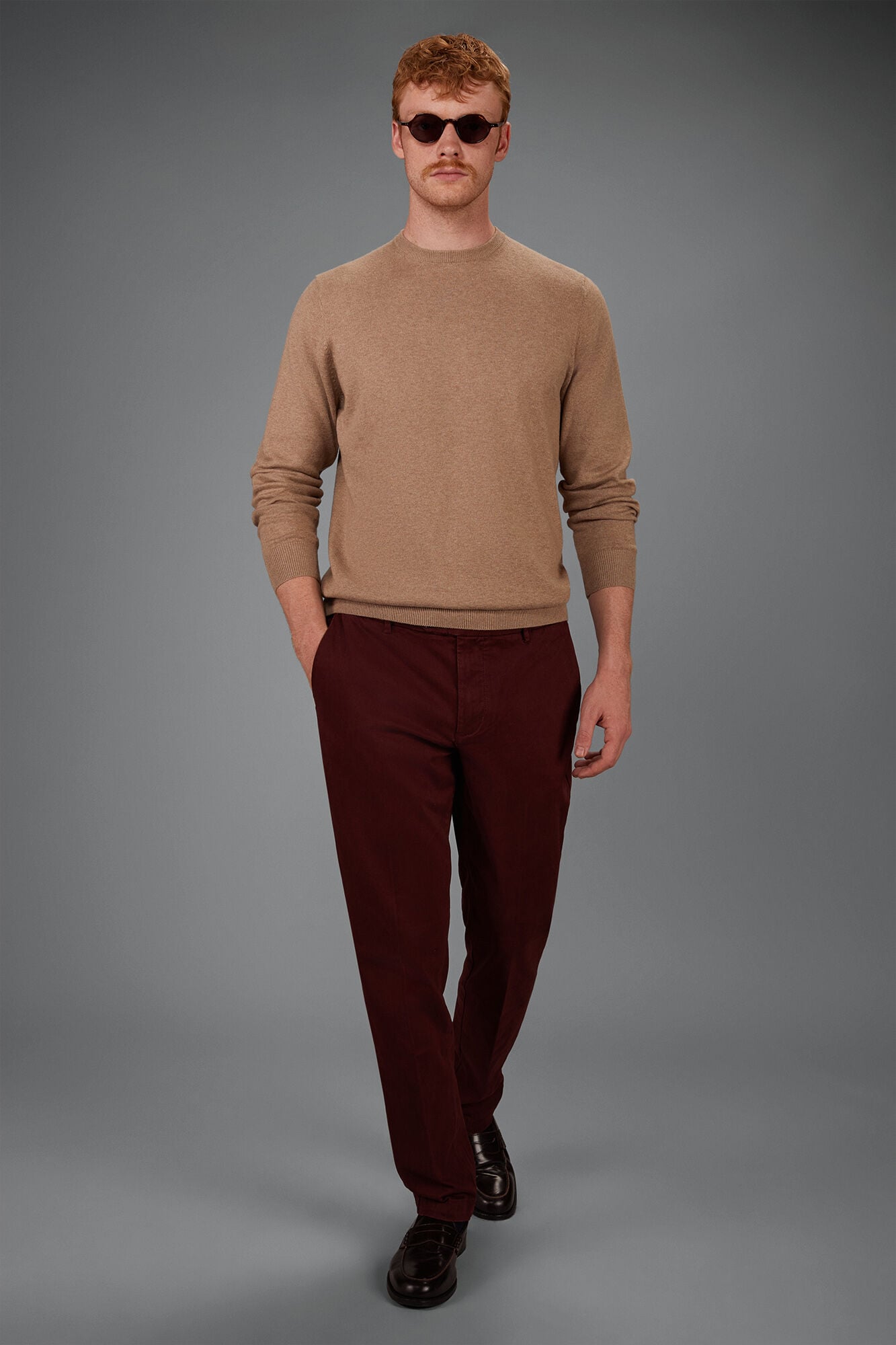 Doppelganger - Pantalone uomo chino classico costruzione twill elasticizzato regular fit