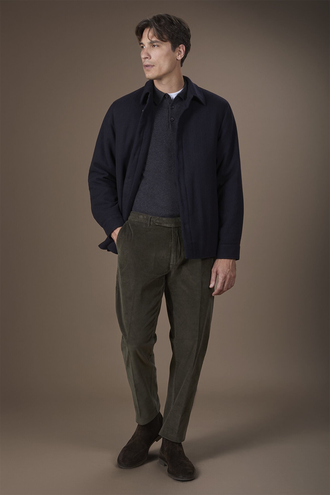Doppelganger - Pantalone uomo classico in velluto 1000 righe regular fit