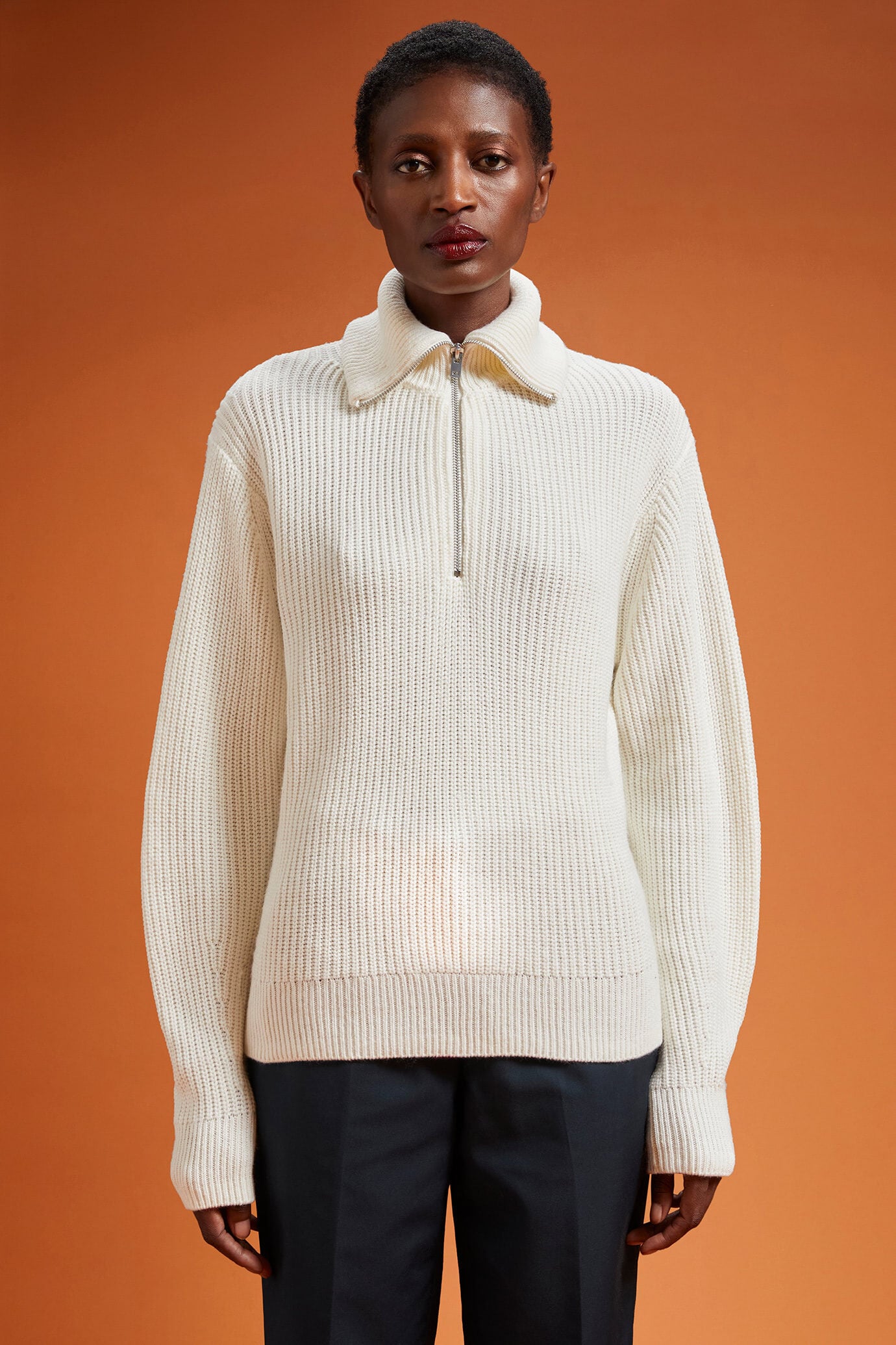 Doppelganger - Polo donna in maglia con mezza zip regular fit