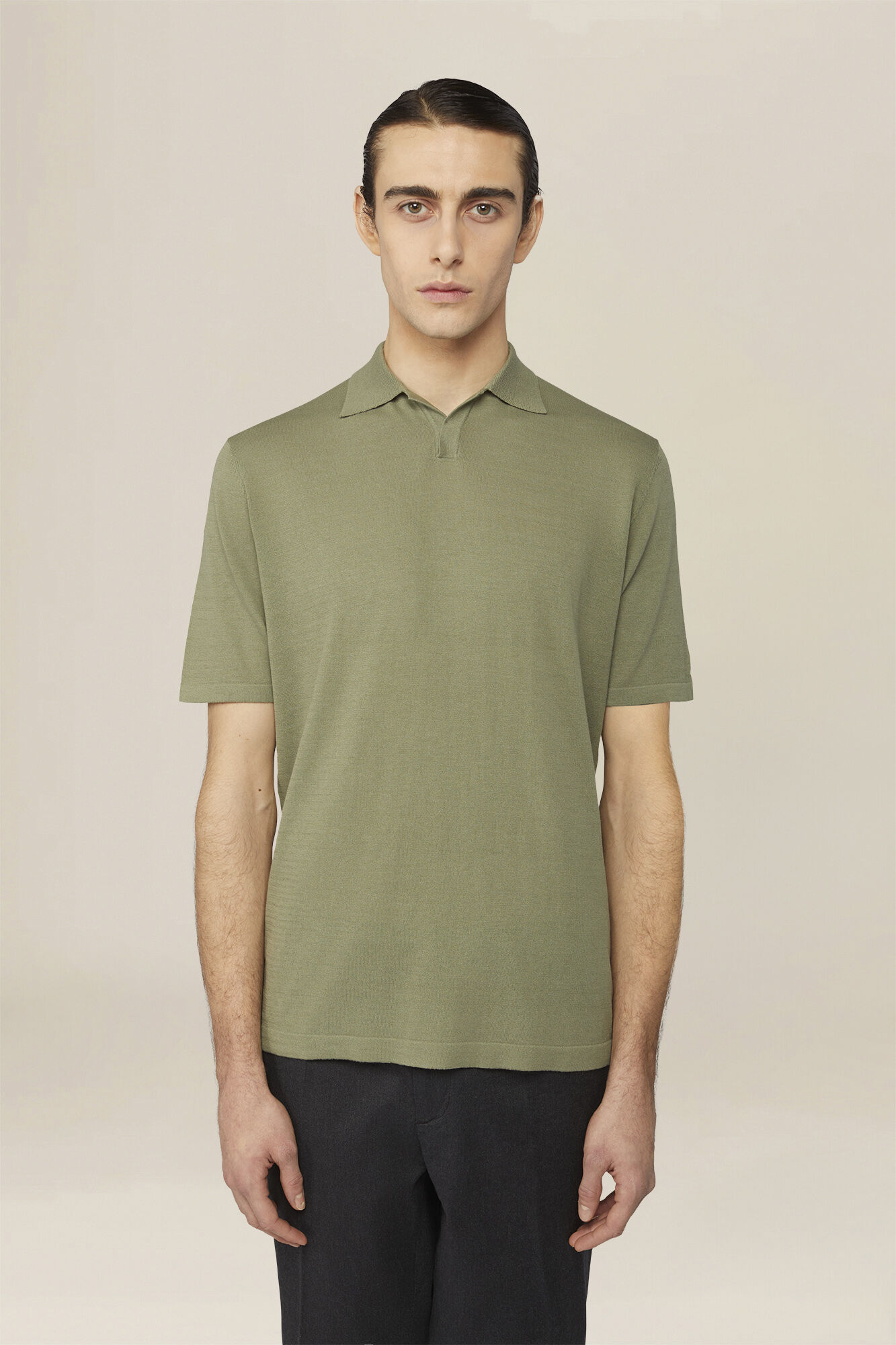 Doppelganger - Polo uomo a maglia 100% cotone con collo derby