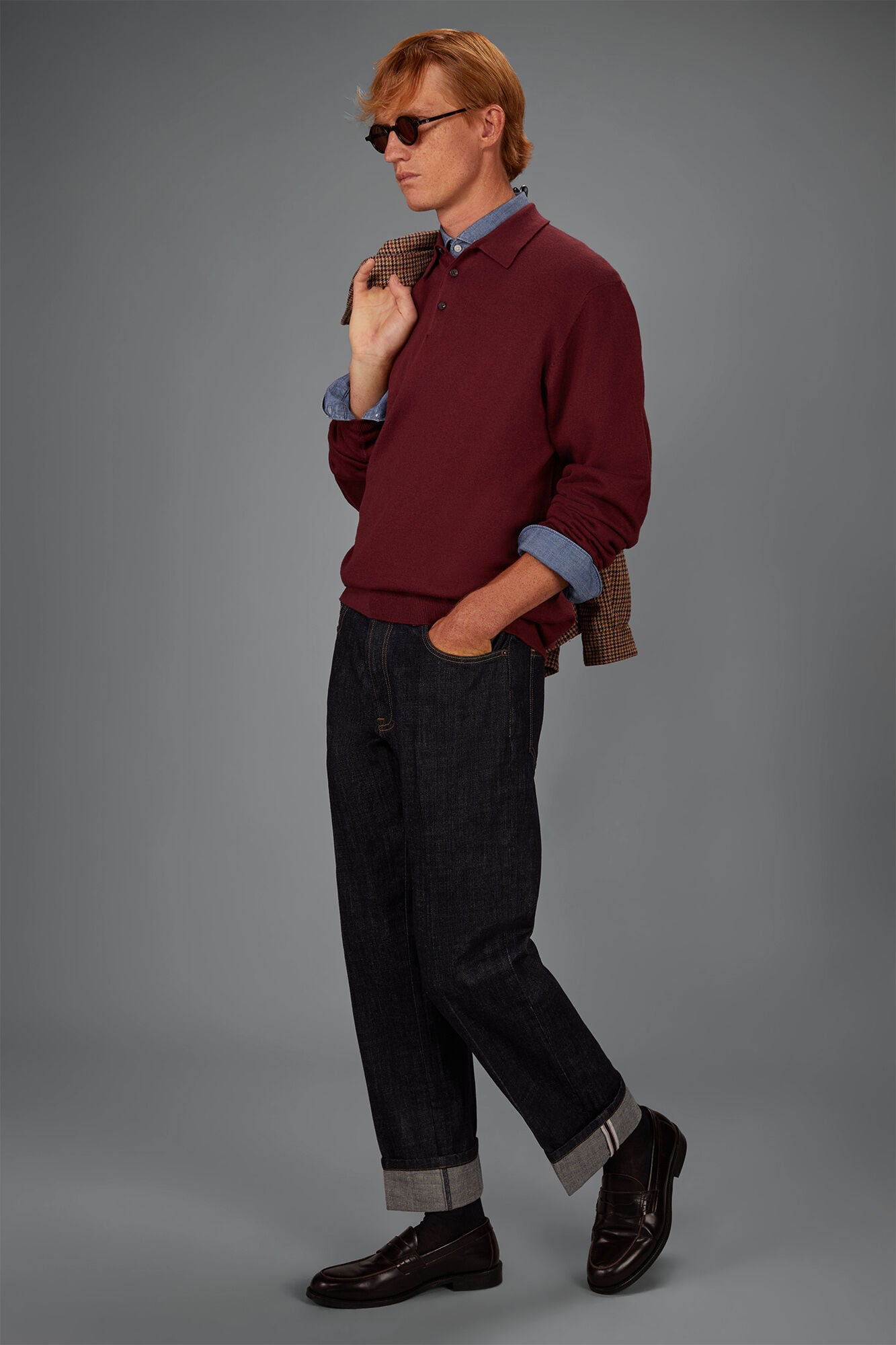 Doppelganger - Polo uomo in maglia misto lana e cotone regular fit