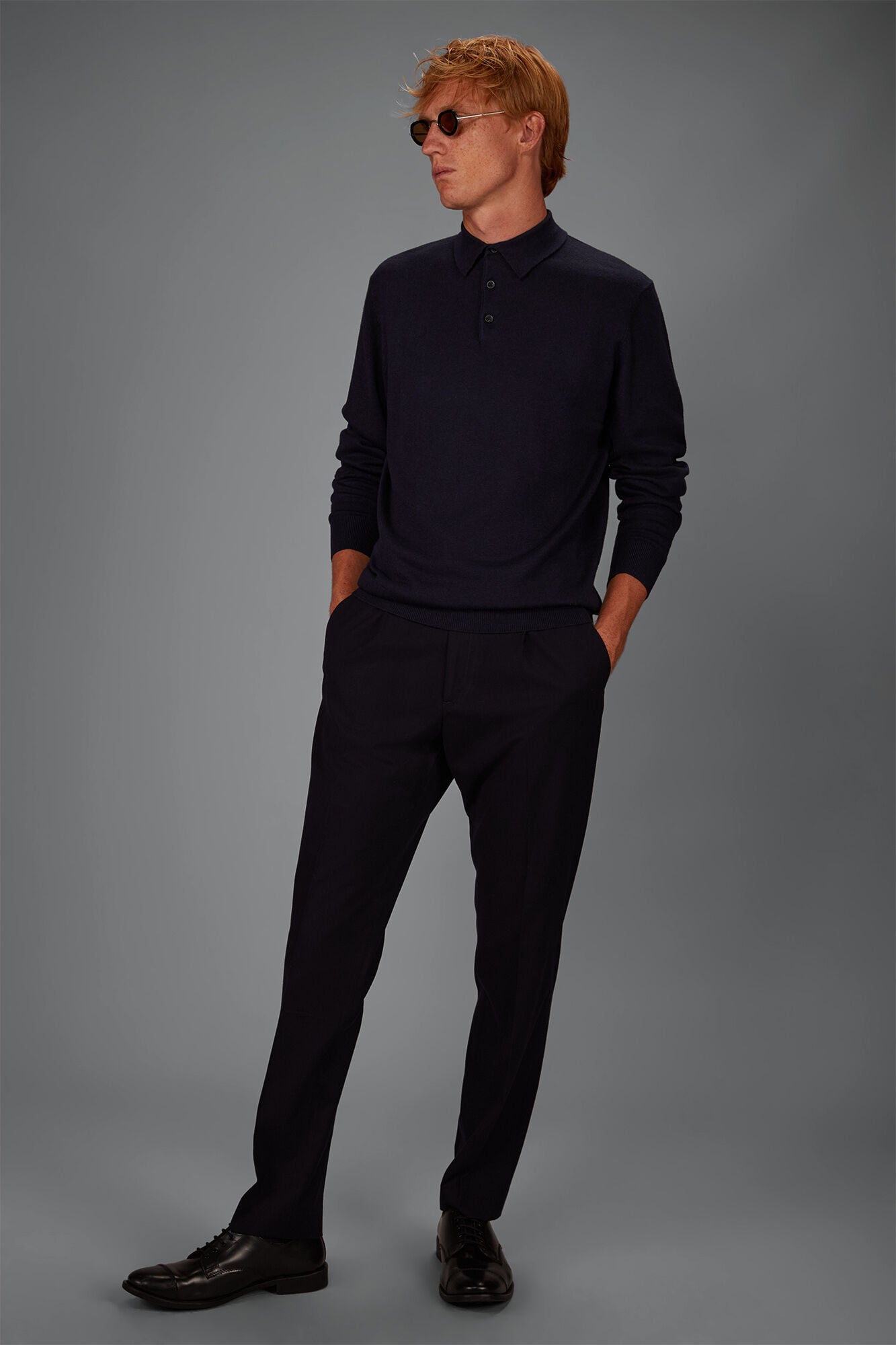 Doppelganger - Polo uomo in maglia misto lana e cotone regular fit