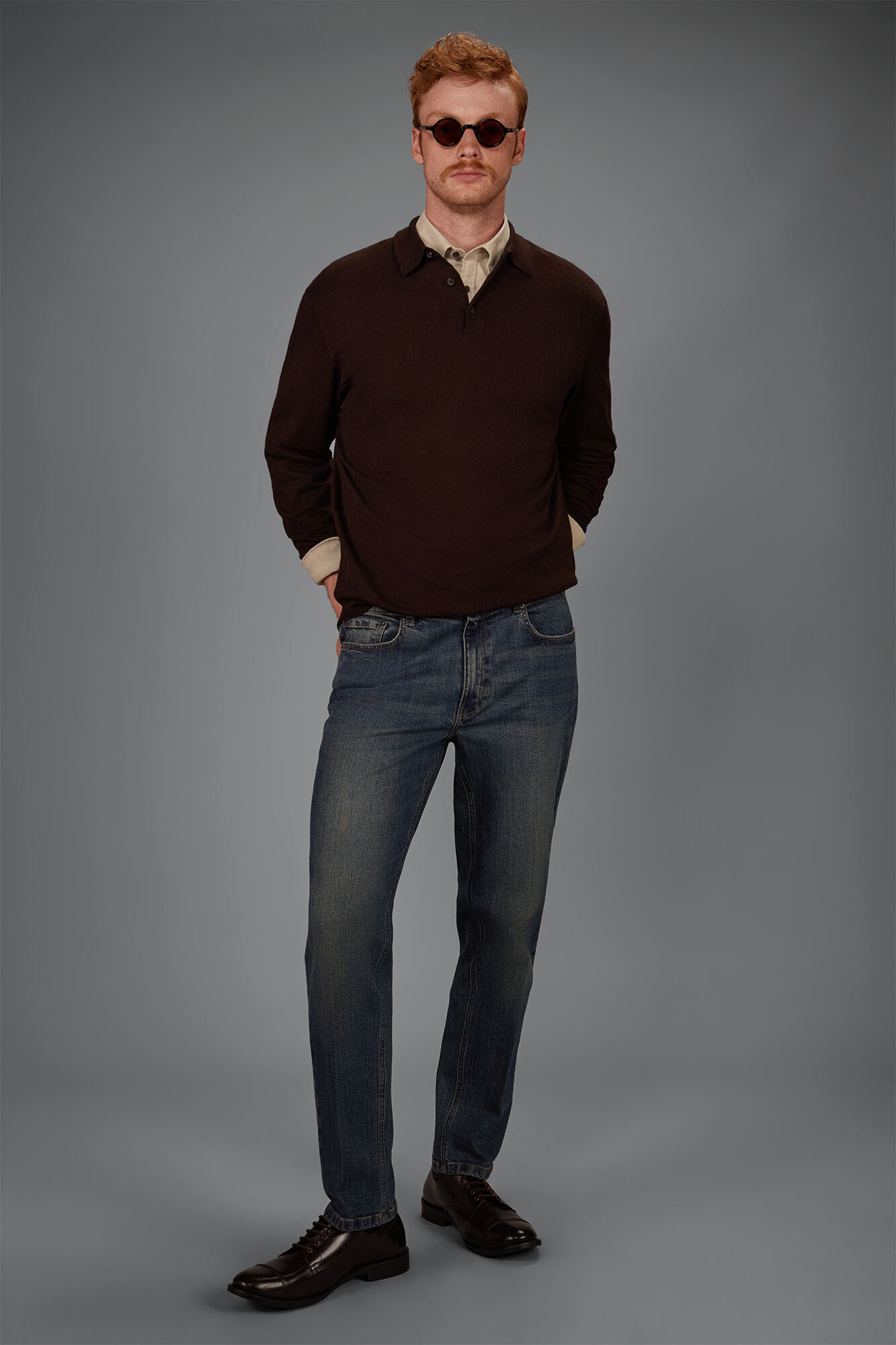 Doppelganger - Polo uomo in maglia misto lana e cotone regular fit