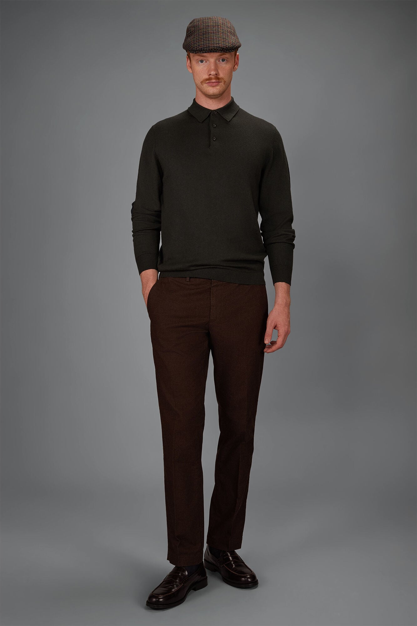 Doppelganger - Polo uomo in maglia misto lana e cotone regular fit