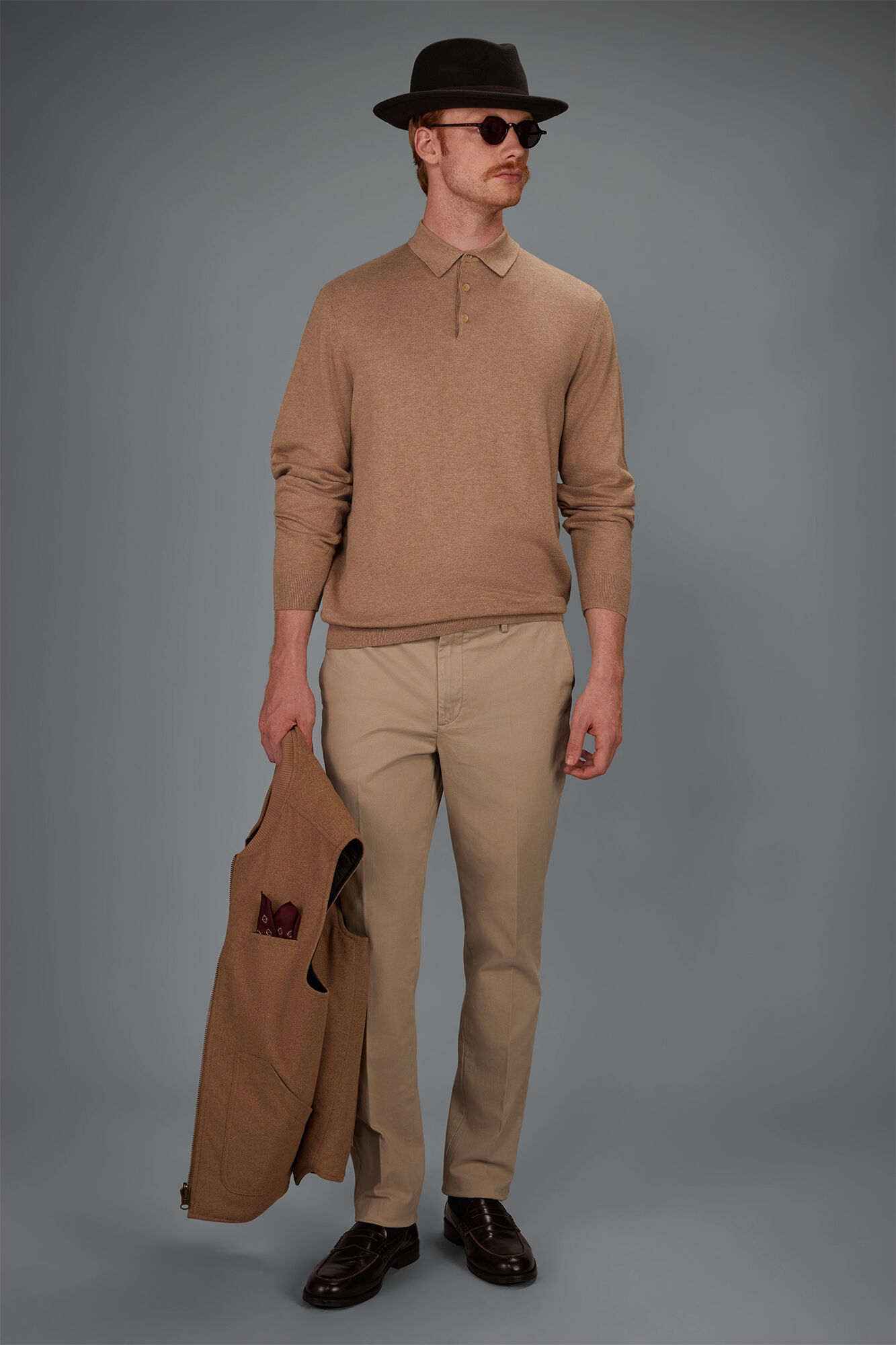 Doppelganger - Polo uomo in maglia misto lana e cotone regular fit
