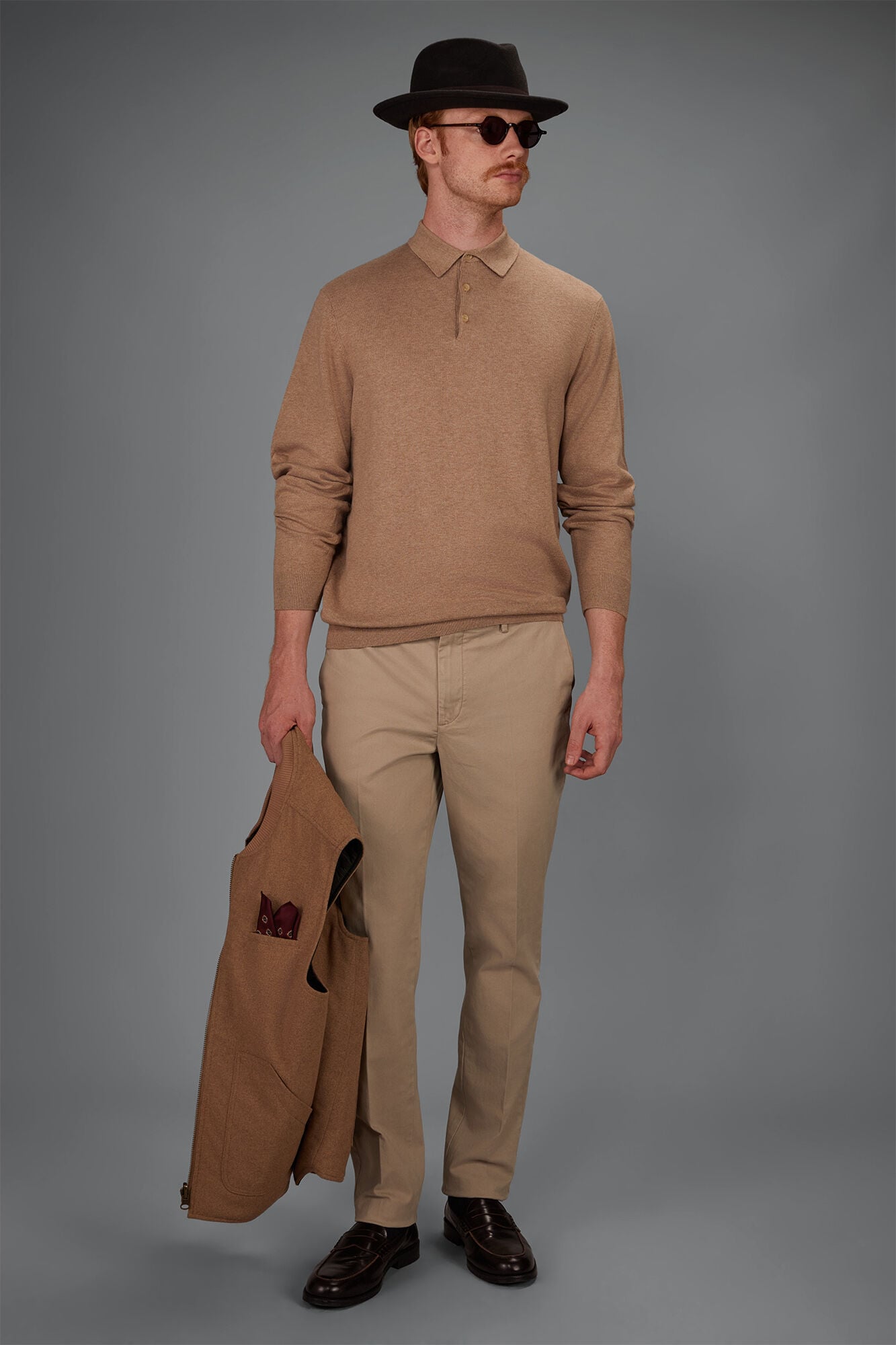 Doppelganger - Polo uomo in maglia misto lana e cotone regular fit