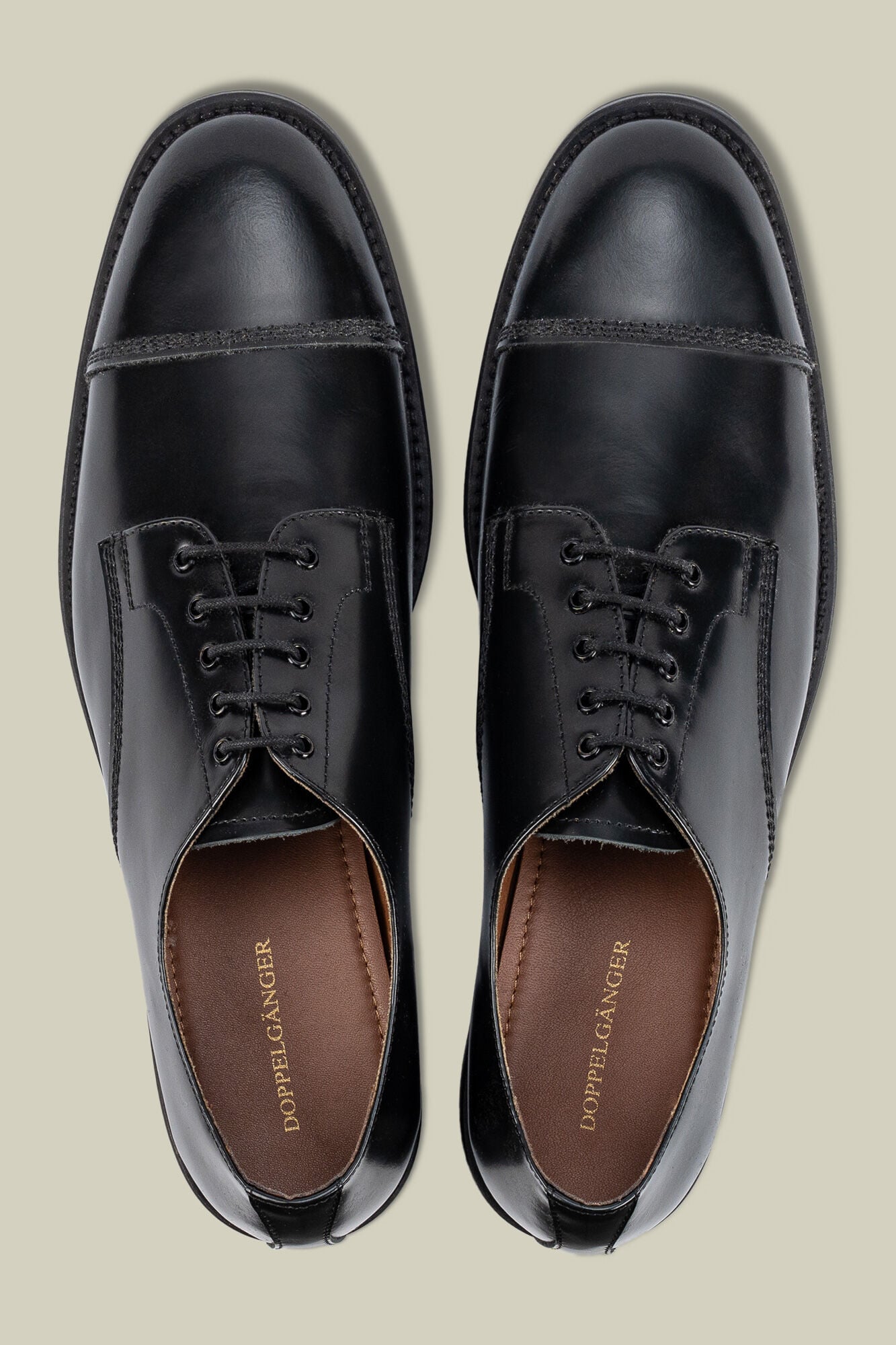 Doppelganger - Scarpa uomo derby in 100% pelle con impunture