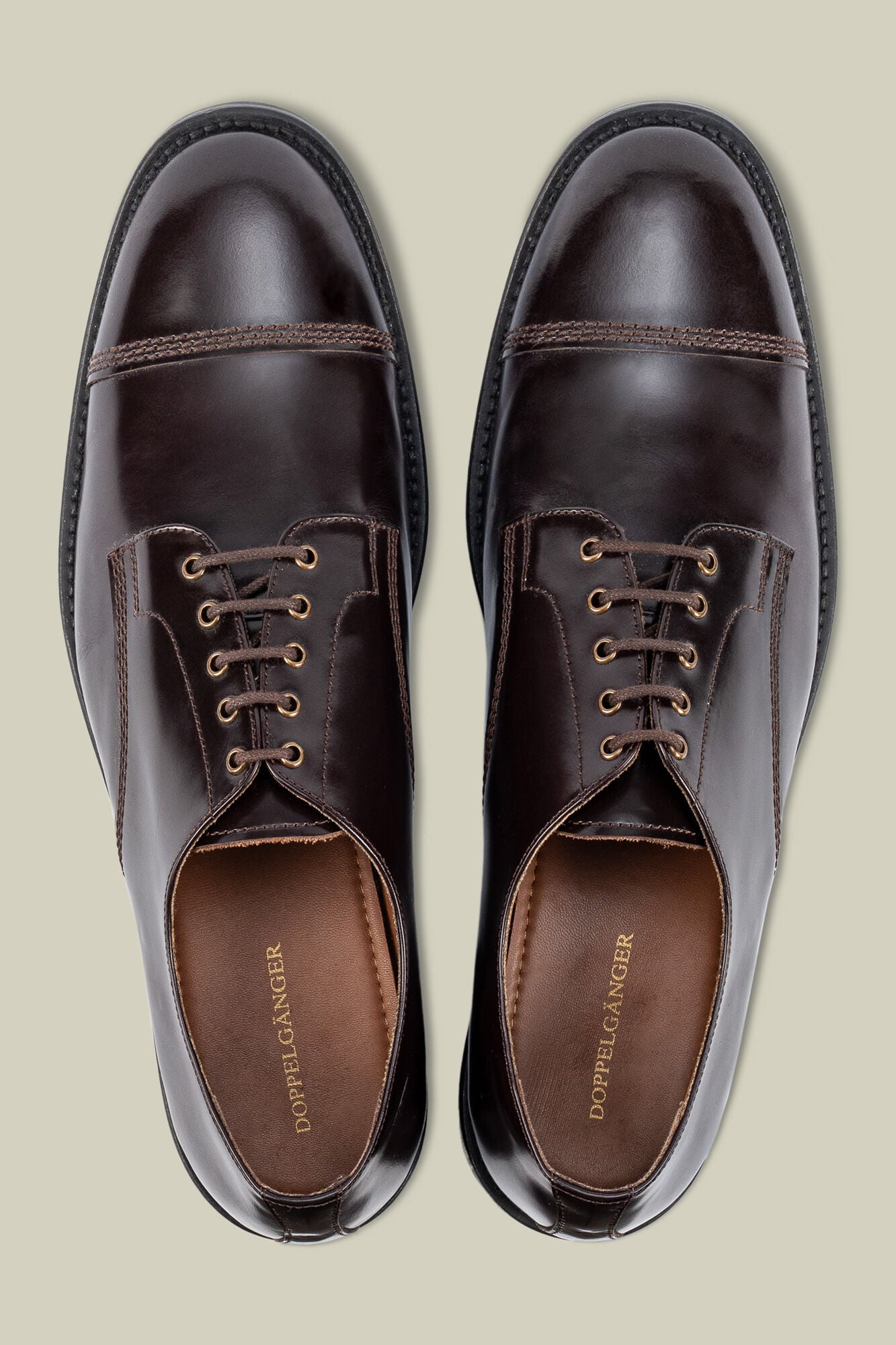 Doppelganger - Scarpa uomo derby in 100% pelle con impunture