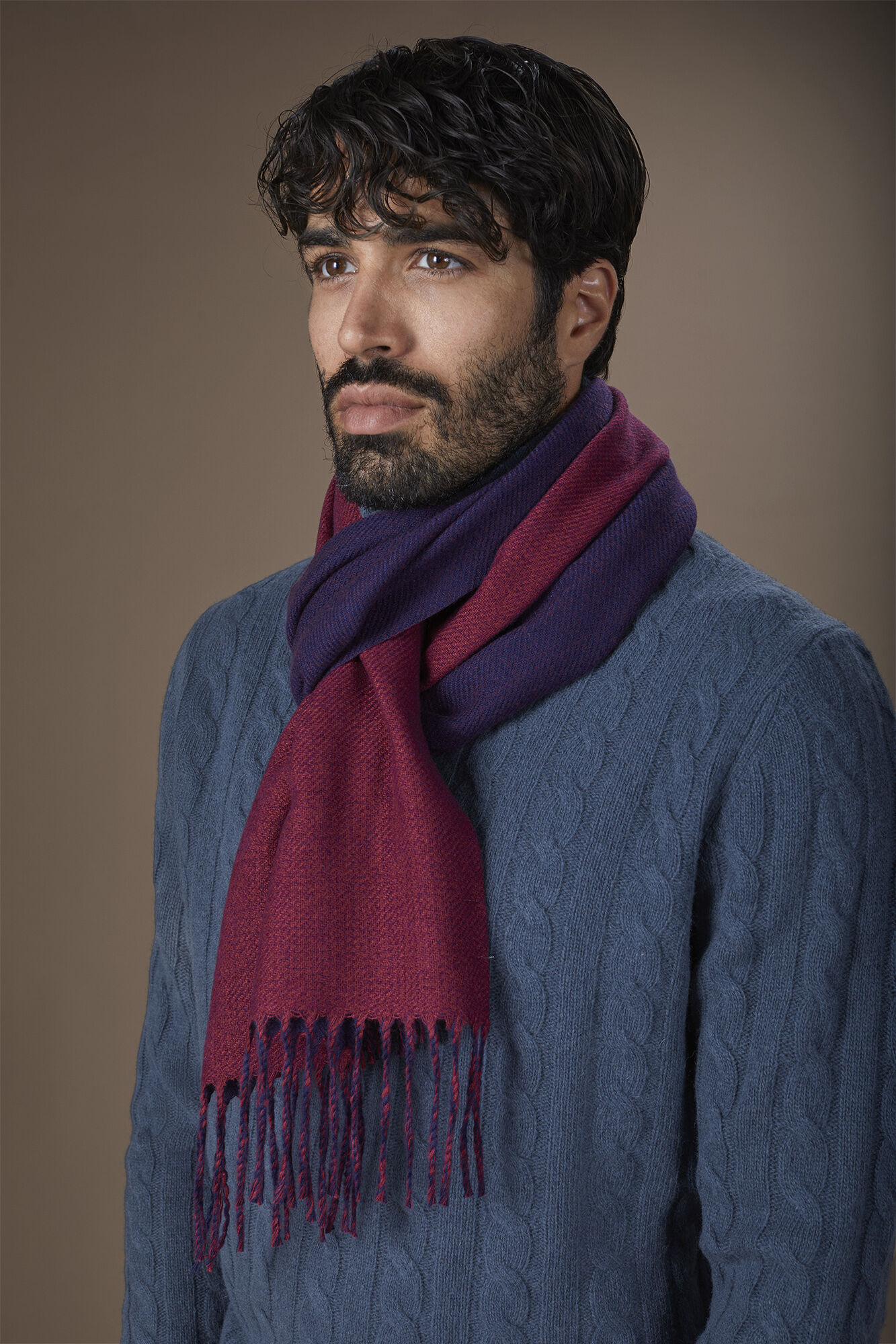 Doppelganger - Sciarpa uomo reversibile bicolore