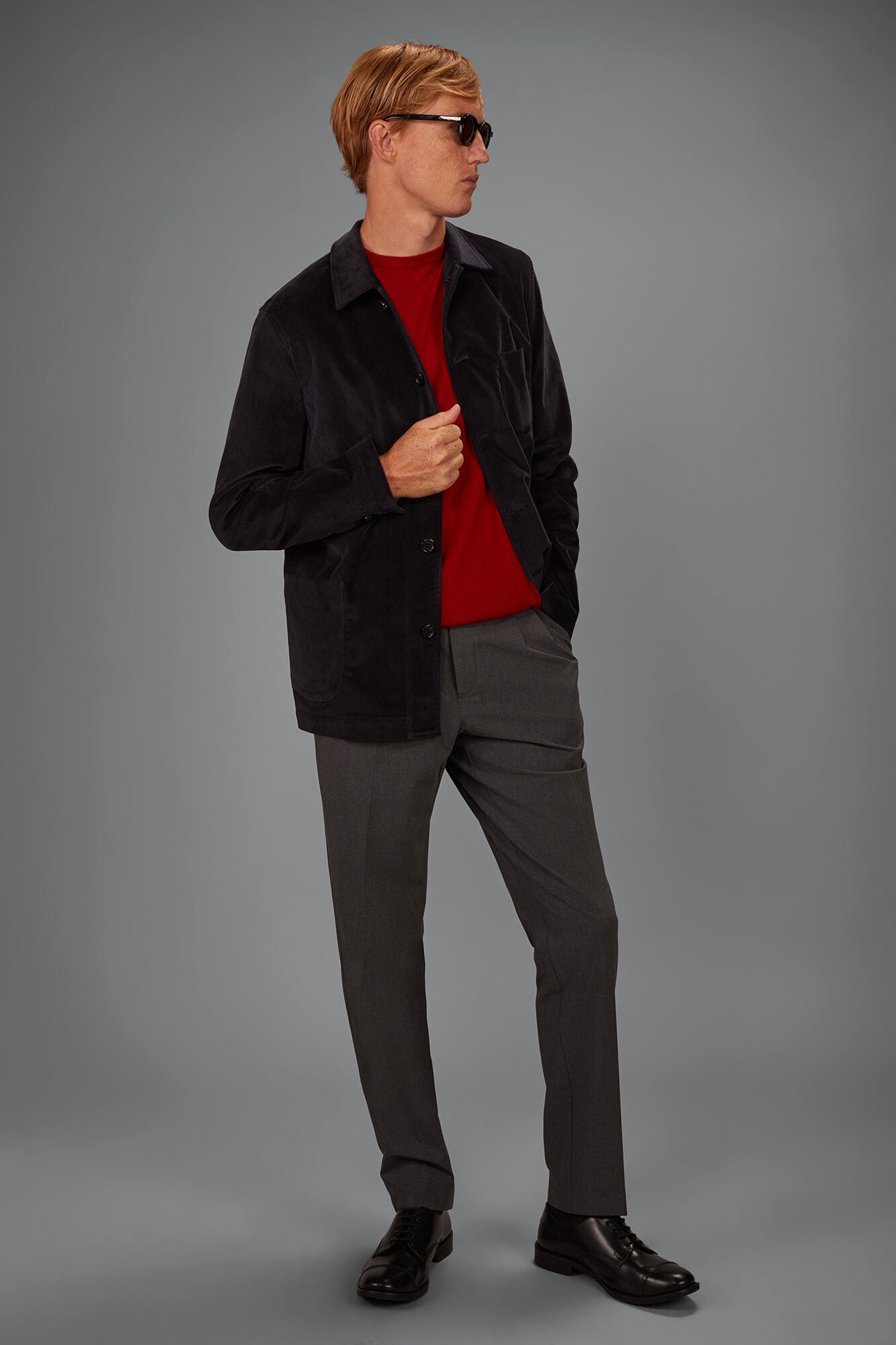 Doppelganger - Shacket uomo sfoderata in velluto regular fit