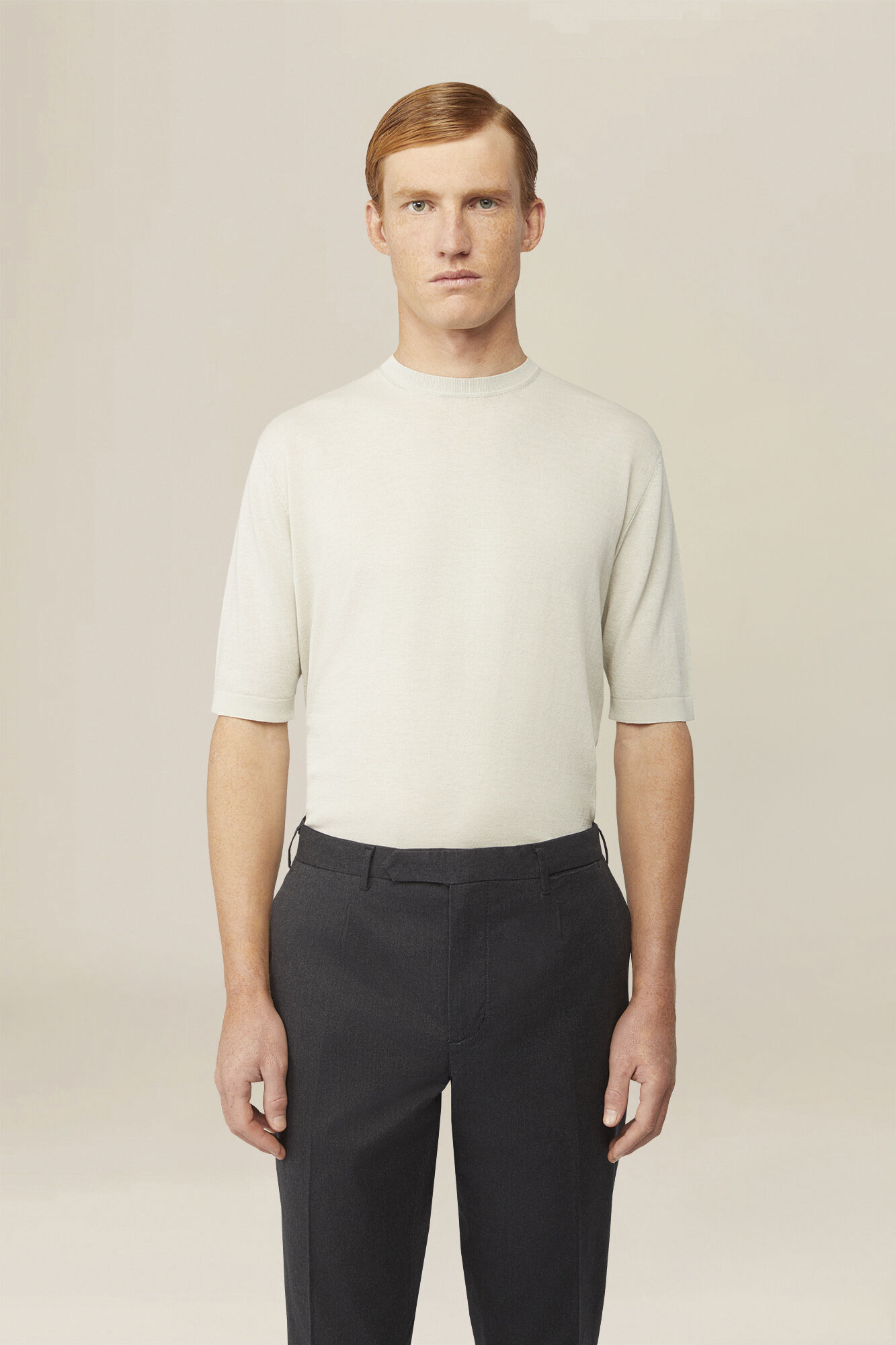 Doppelganger - T-shirt uomo a maglia in 100% cotone crepe