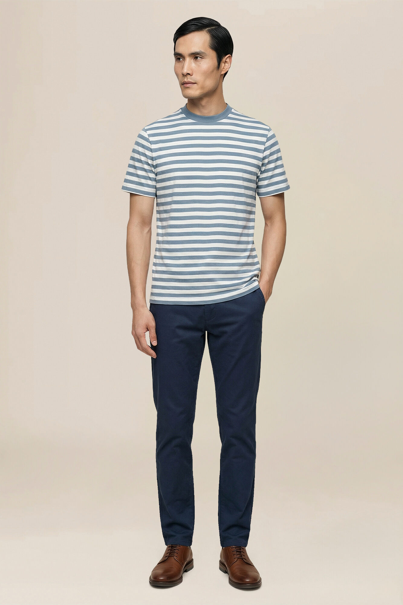 Doppelganger - T-shirt uomo in jersey 100% cotone a righe larghe regular fit