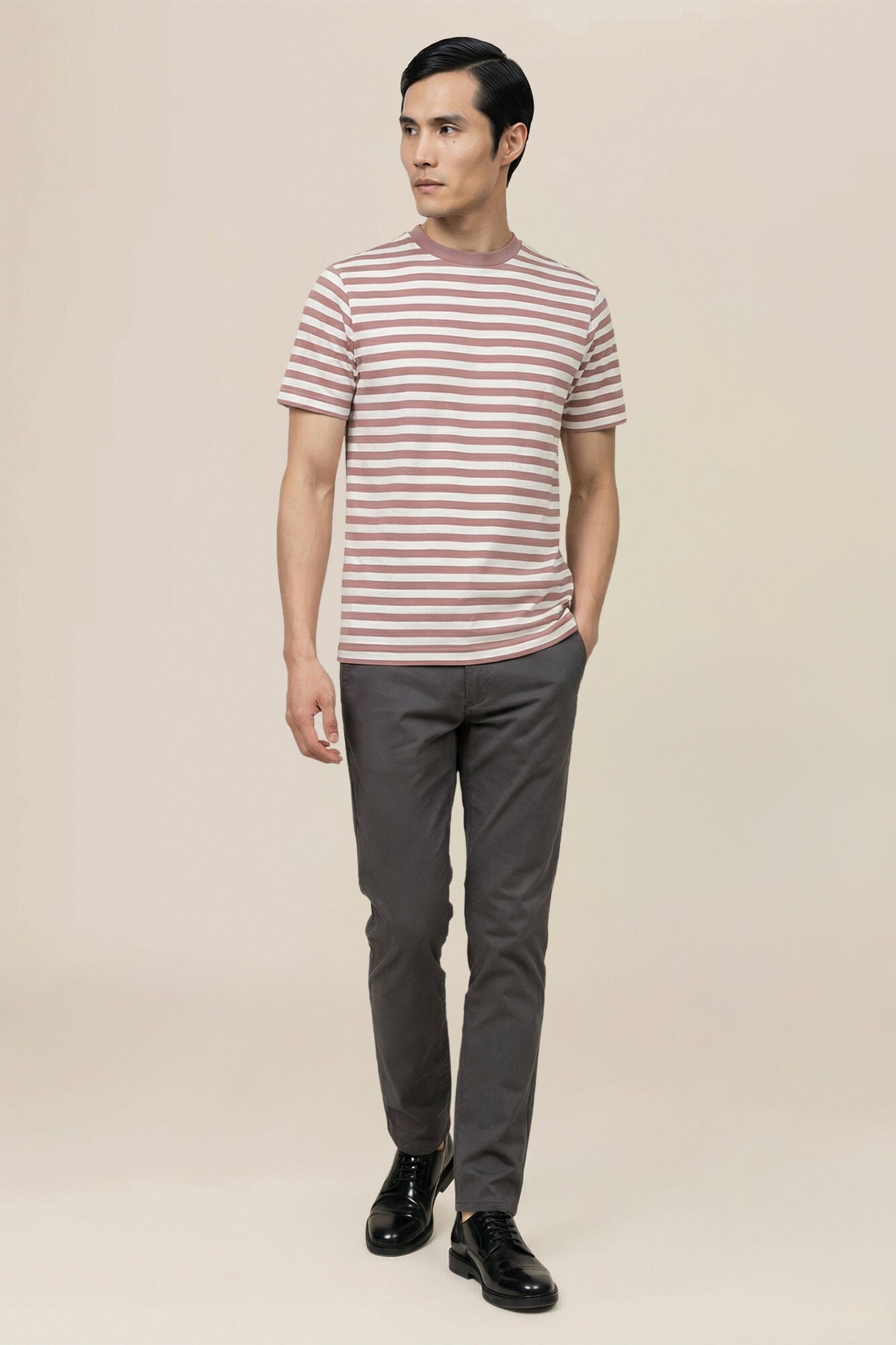 Doppelganger - T-shirt uomo in jersey 100% cotone a righe larghe regular fit
