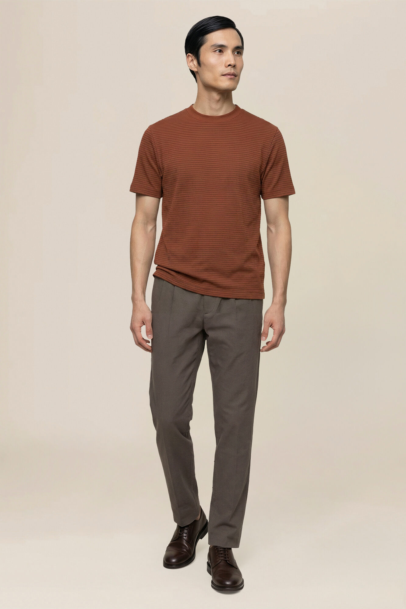 Doppelganger - T-shirt uomo in jersey 100% cotone a righe strette regular fit