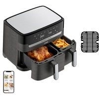 Dual Easy Fry & Grill EY905B Doppia 8,3 L Indipendente 2700 W Friggitrice ad aria calda Grigio
