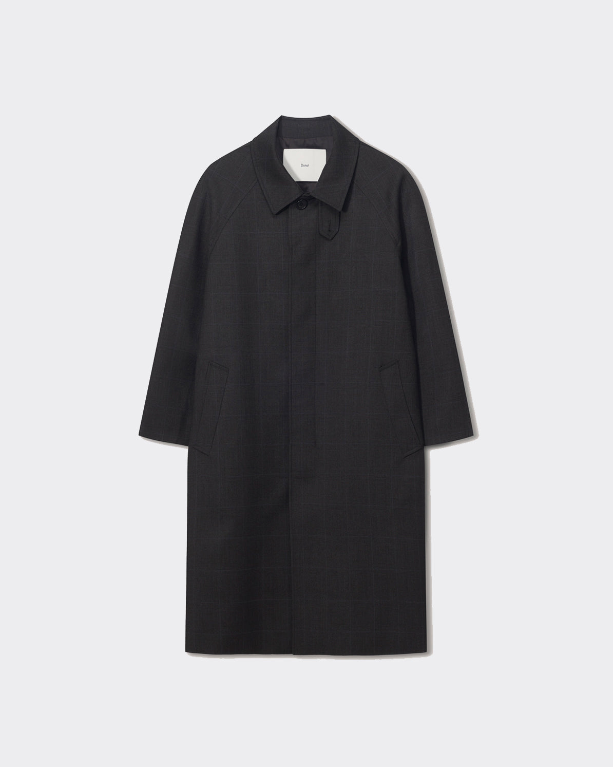 Dunst Cappotto Mac H-Line Wool Check Marrone