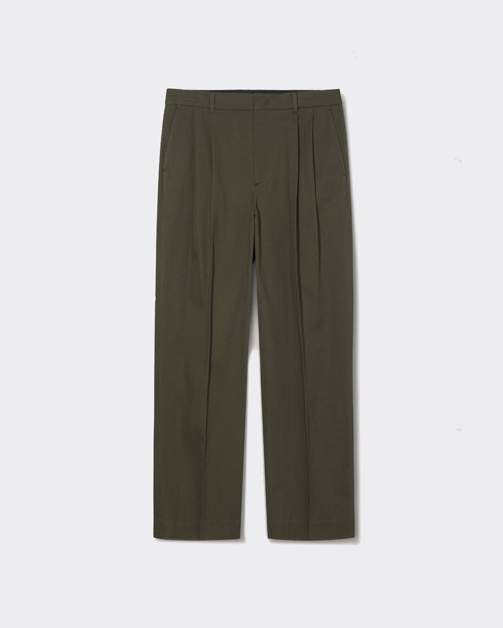 Dunst Pantaloni Double Pleated Wide Chino Khaki