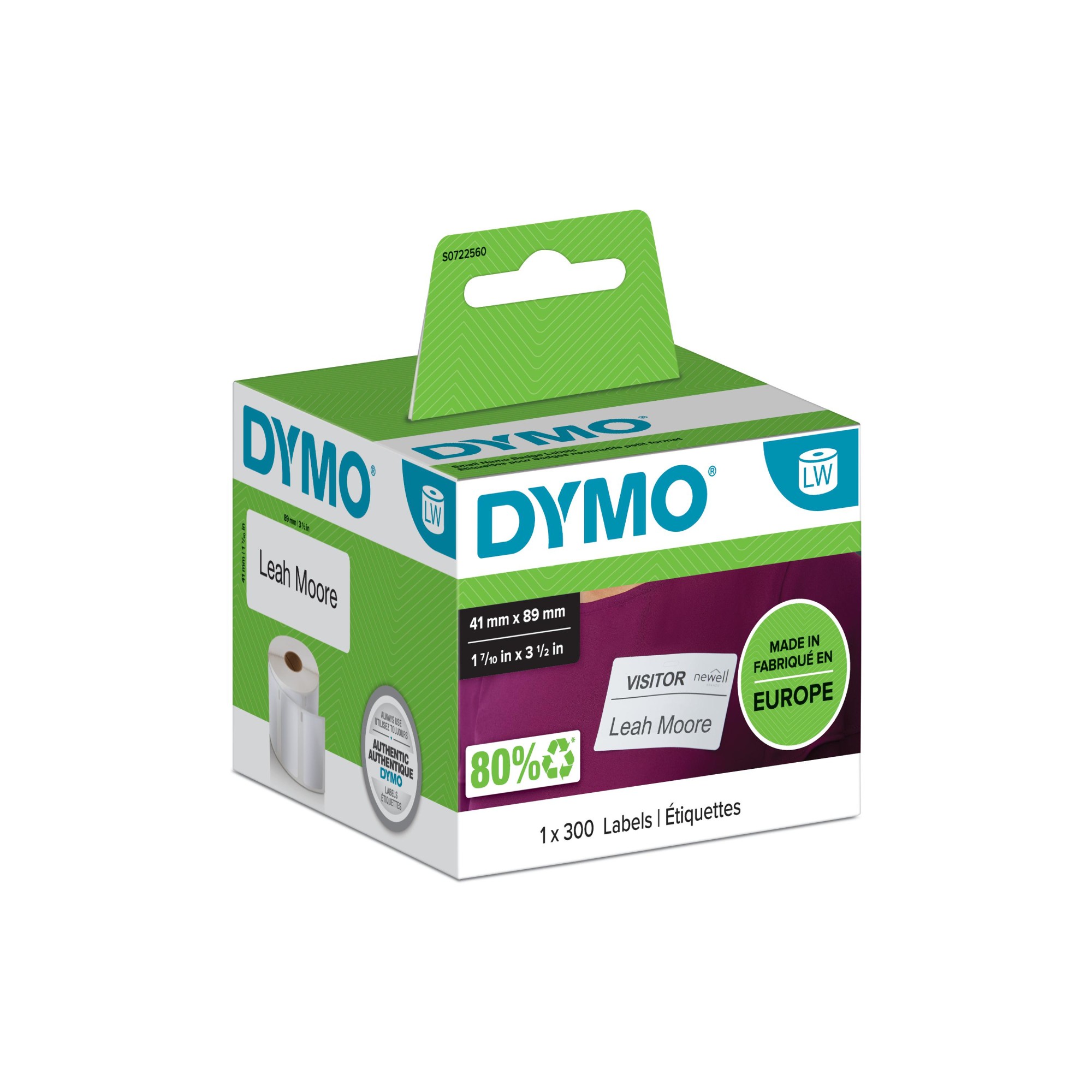 DYMO LW - Etichette badge nominativi piccole - 41 x 89 mm - S0722560