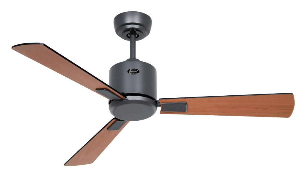 ECO NEO III 103, Ventilatore senza Luce Corpo Antracite, CasaFan Corpo: Grigio Scuro, Colore Pale: Teak e Nero