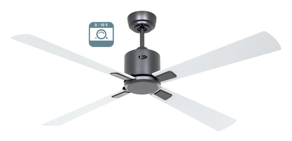 ECO NEO III 132, Ventilatore senza Luce Corpo Antracite, CasaFan Corpo: Grigio Scuro, Colore Pale: Bianco e Grigio