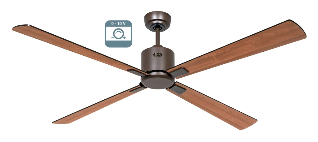 ECO NEO III 152, Ventilatore senza Luce Corpo Marrone, CasaFan Colore Pale: Teak e Nero, Corpo: Marrone