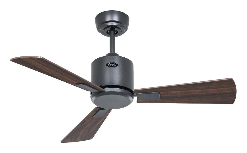ECO NEO III 92, Ventilatore senza luce corpo antracite, CasaFan Corpo: Grigio Scuro, Colore Pale: Noce e Ciliegio