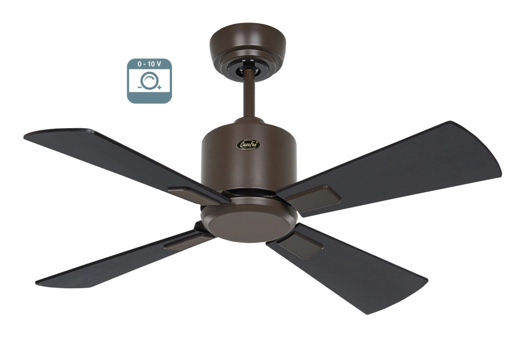 ECO NEO III 92, Ventilatore senza luce corpo marrone, CasaFan Colore Pale: Teak e Nero, Corpo: Marrone