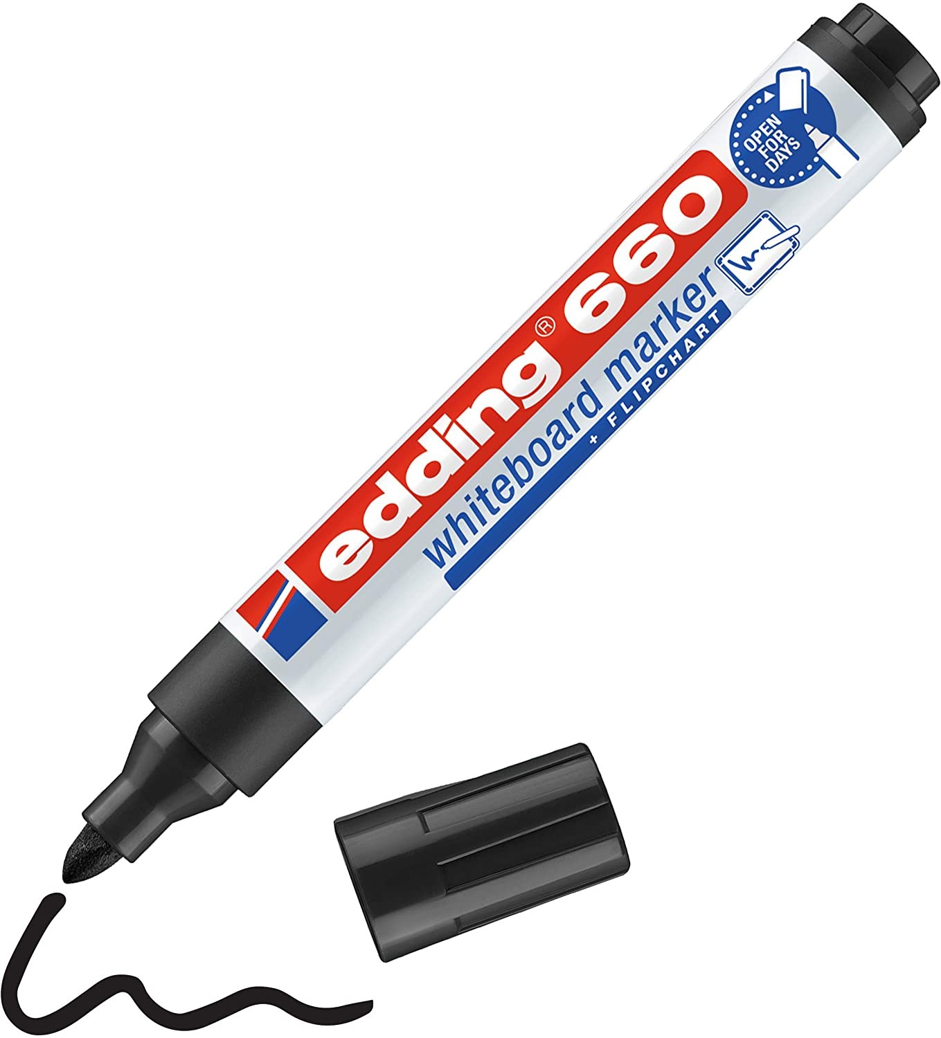Edding 661 Pennarello per lavagna bianca - Punta tonda - Linea tra 1 e 2 mm. - Inchiostro pigmentato - Cancellabile a secco - Colore nero Edding 661 Pennarello per lavagna bianca - Punta tonda - Linea tra 1 e 2 mm. - Inchiostro pigmentato - Cancellabile a secco - Colore nero