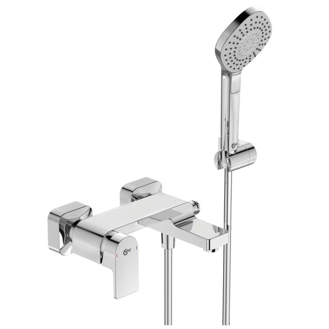 Edge - Miscelatore A Muro Per Vasca Da Bagno, Con Accessori Doccia, Cromato A7122aa - Ideal Standard