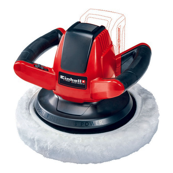 Einhell 2093301 CE-CB 18-254 Li - Solo Lucidatrice rotativa per auto 2500 rpm 25,4 cm Batteria Li-Ion Power X-Change colore Nero Rosso